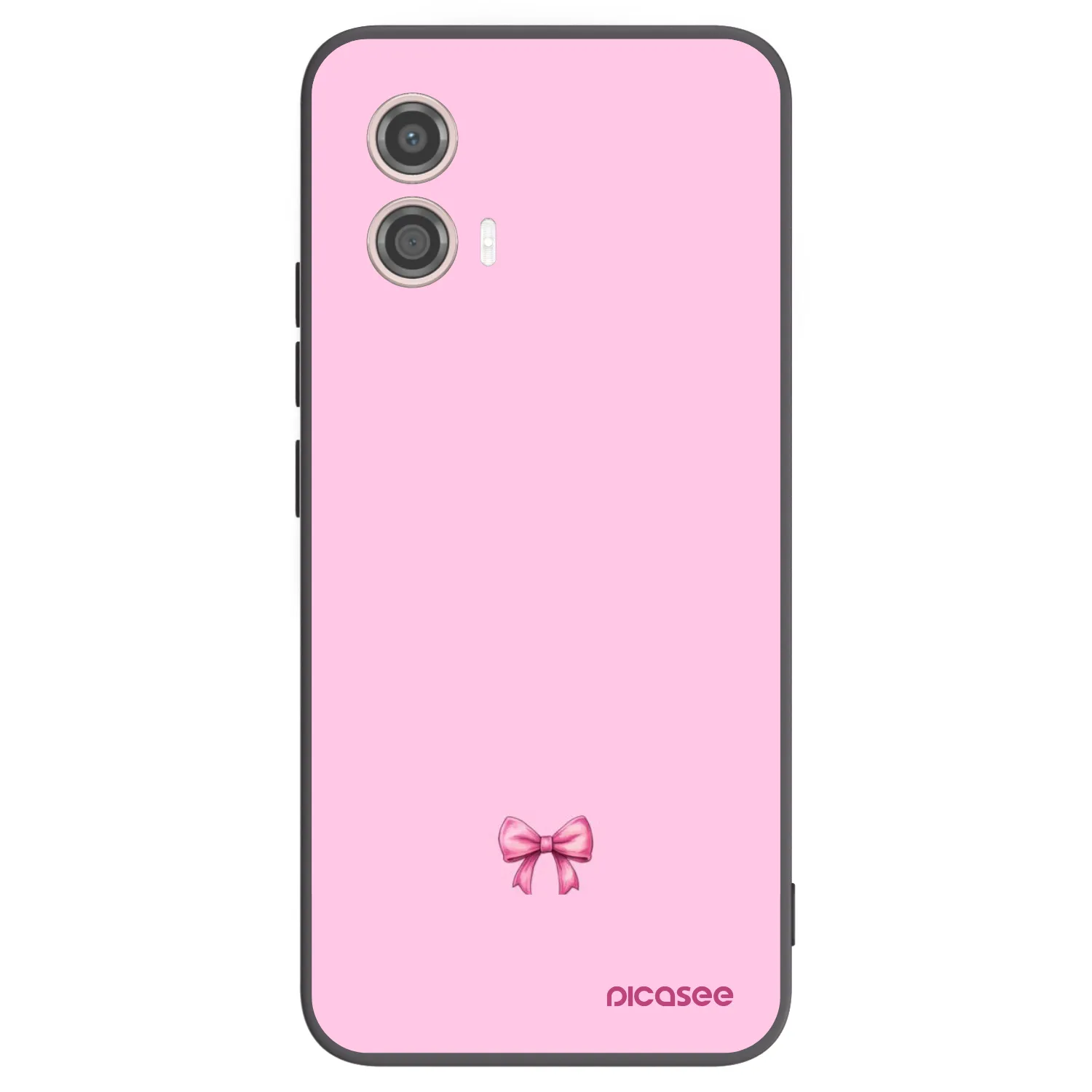 Picasee Μαύρη θήκη σιλικόνης για Motorola Moto G53 5G - Blush bow