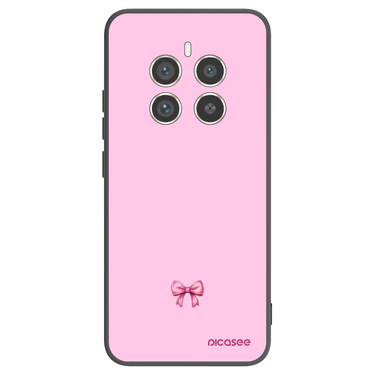 Picasee Μαύρη θήκη σιλικόνης για Realme 12 Pro 5G - Blush bow