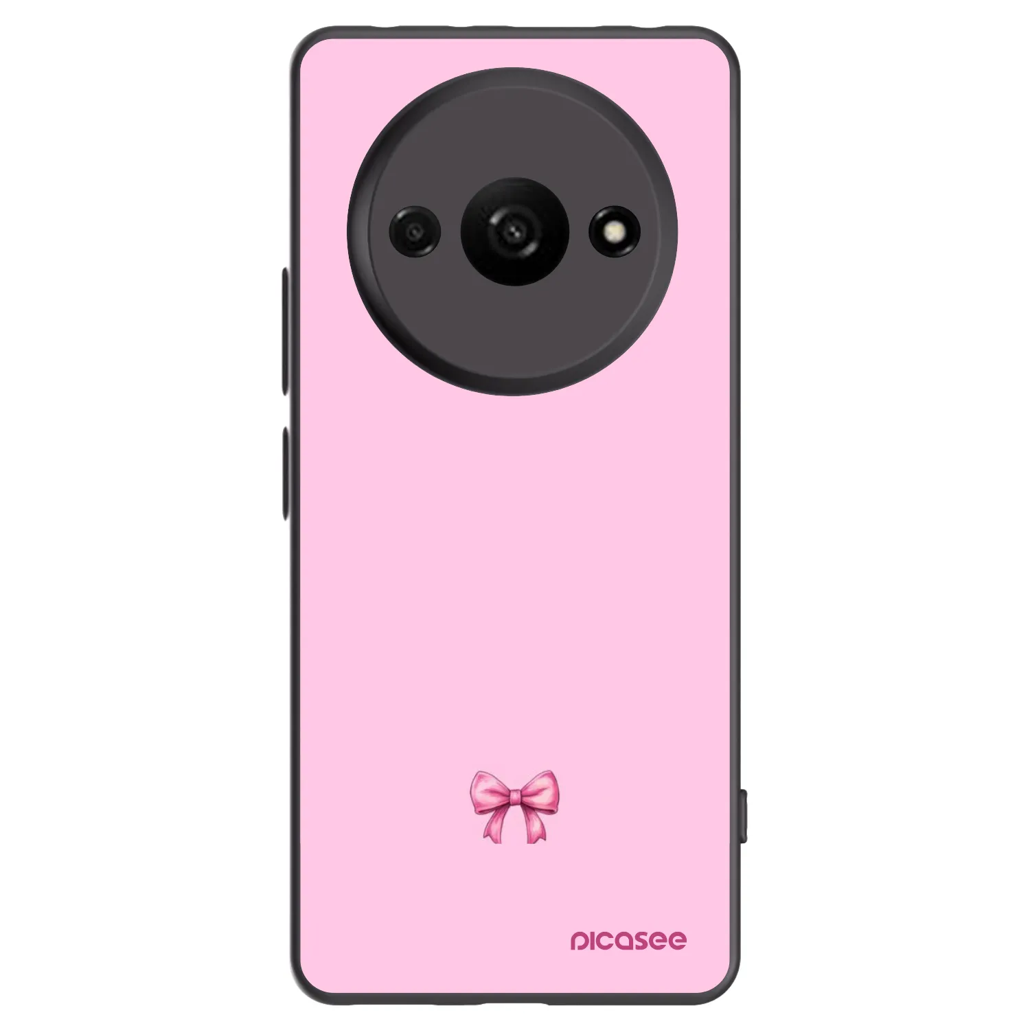 Picasee Μαύρη θήκη σιλικόνης για Xiaomi Redmi A3 - Blush bow