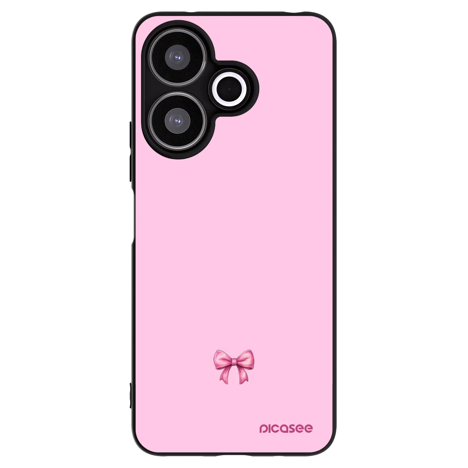 Picasee Μαύρη θήκη σιλικόνης για Xiaomi Redmi 13 4G - Blush bow