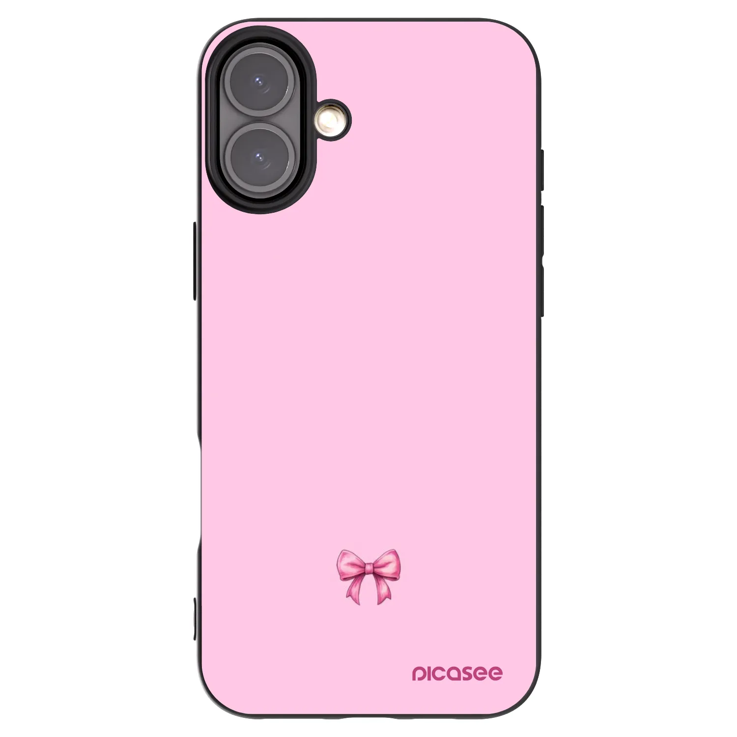 Picasee Μαύρη θήκη σιλικόνης για Apple iPhone 16 Plus - Blush bow