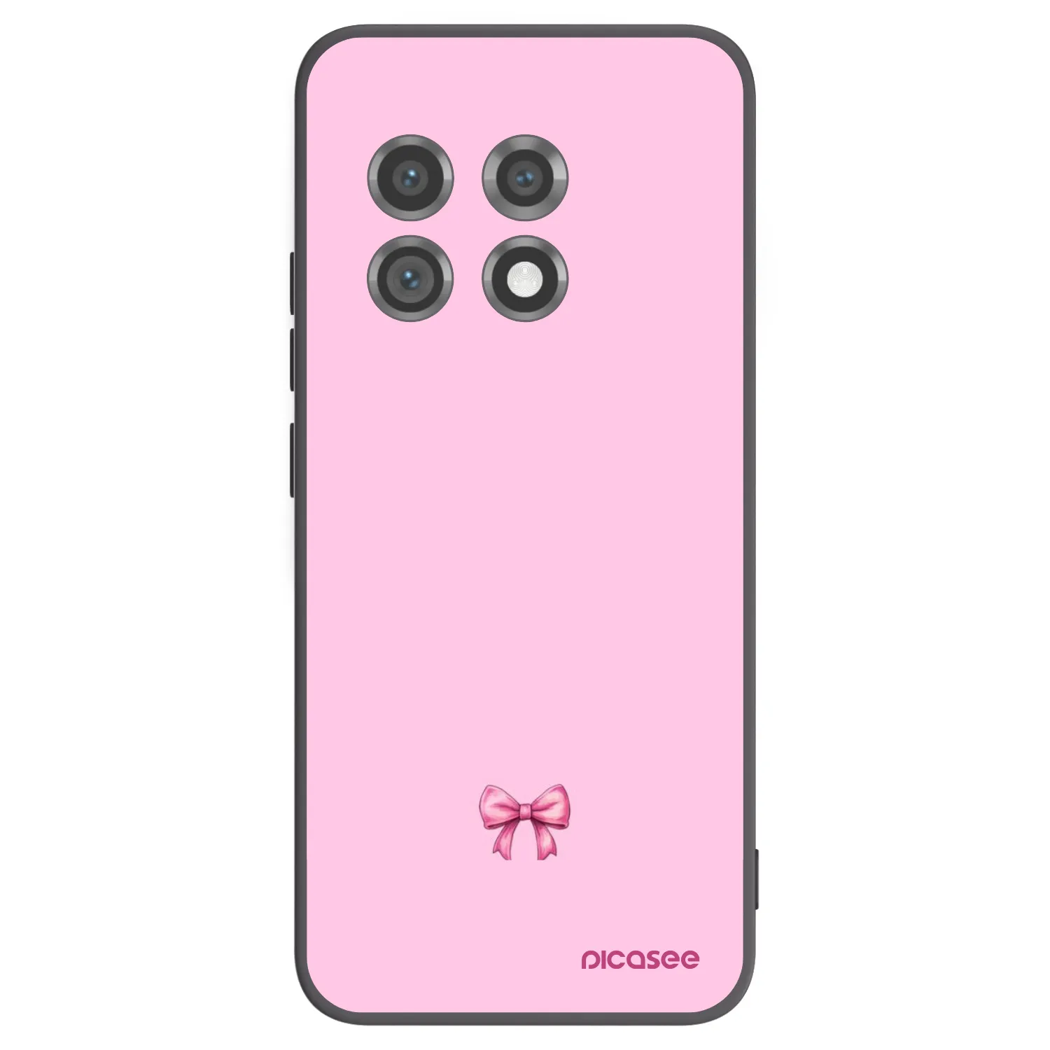 Picasee Μαύρη θήκη σιλικόνης για OnePlus 11 5G - Blush bow