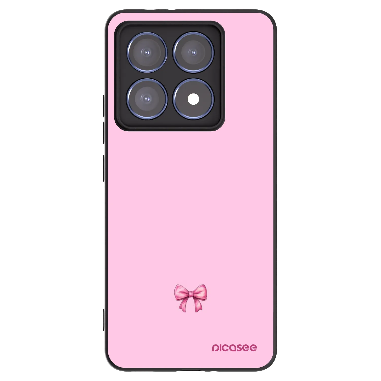 Picasee Μαύρη θήκη σιλικόνης για Xiaomi 14T Pro - Blush bow