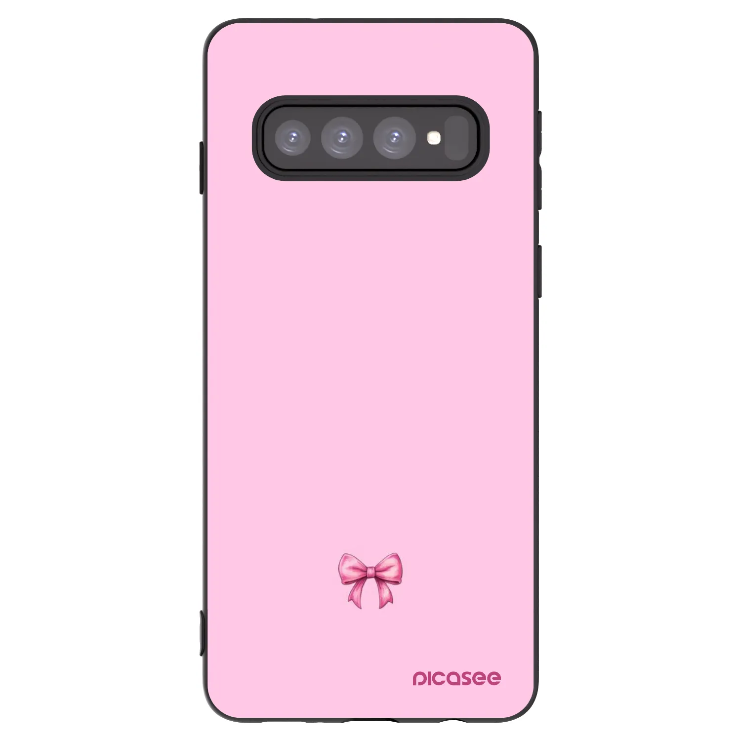 Picasee Μαύρη θήκη σιλικόνης για Samsung Galaxy S10 G973 - Blush bow