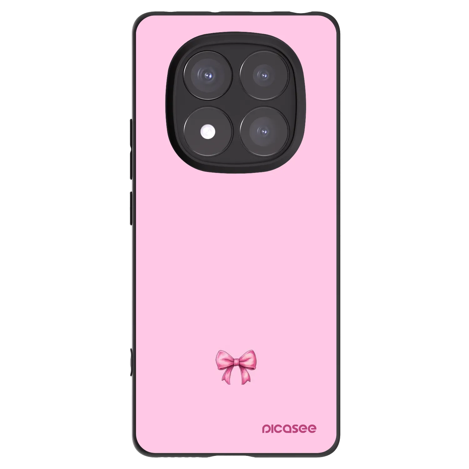 Picasee Μαύρη θήκη σιλικόνης για Xiaomi Redmi Note 14 Pro+ 5G - Blush bow