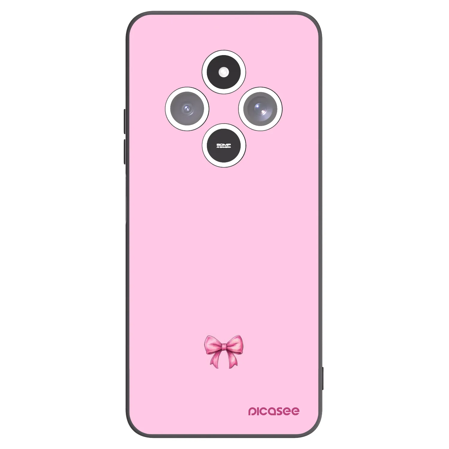 Picasee Μαύρη θήκη σιλικόνης για Xiaomi Redmi 14C - Blush bow