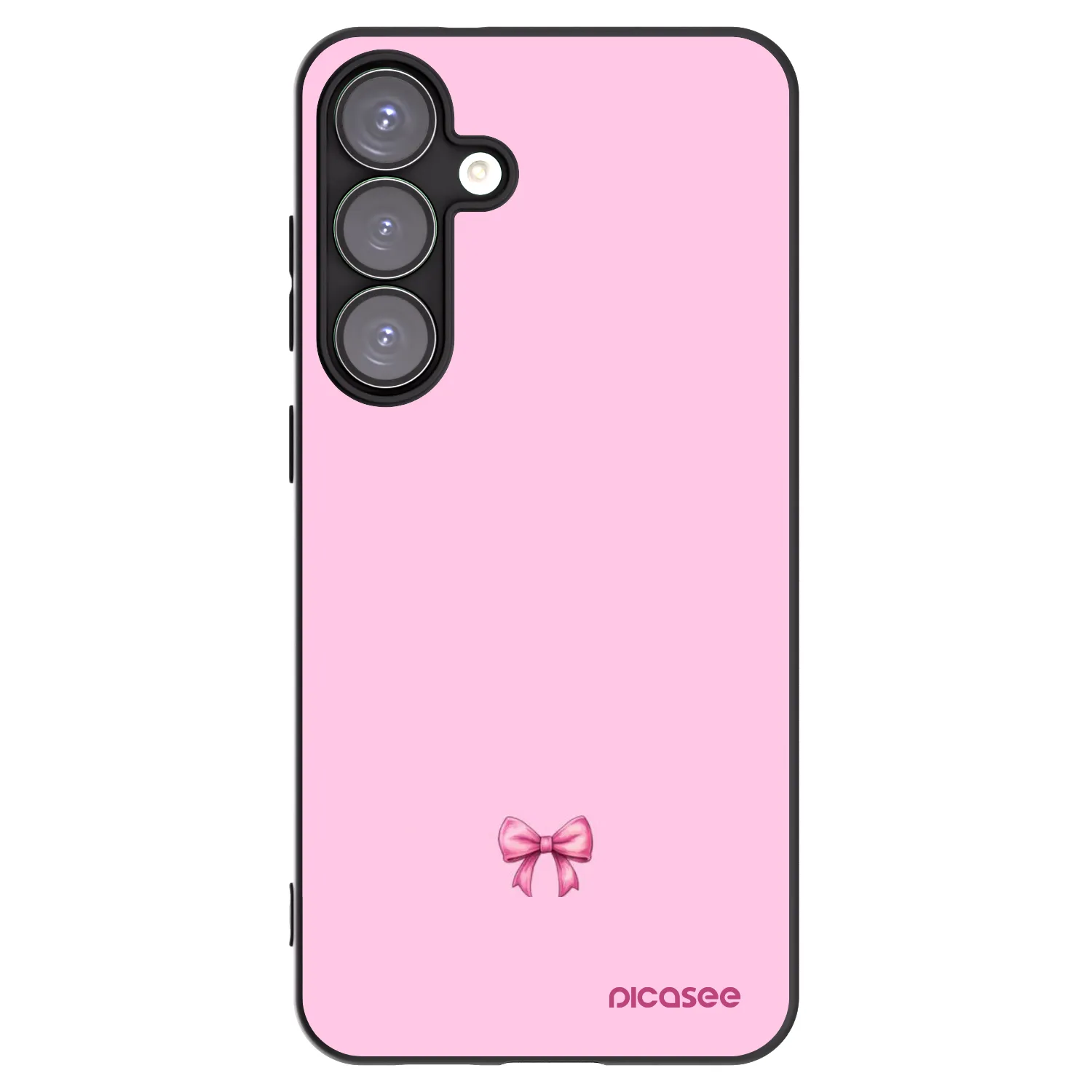 Picasee Μαύρη θήκη σιλικόνης για Samsung Galaxy S25+ 5G - Blush bow