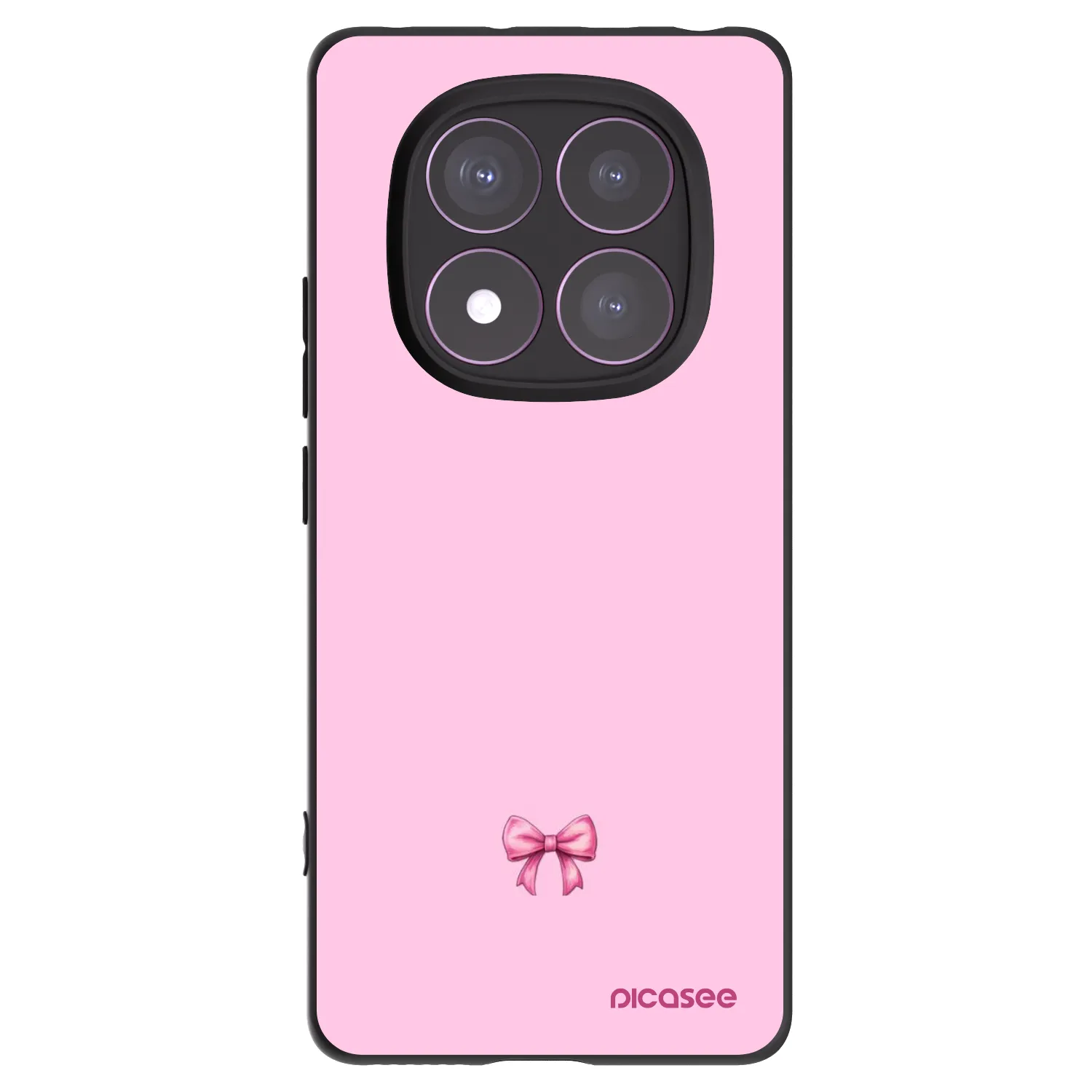 Picasee Μαύρη θήκη σιλικόνης για Xiaomi Redmi Note 14 Pro 4G - Blush bow