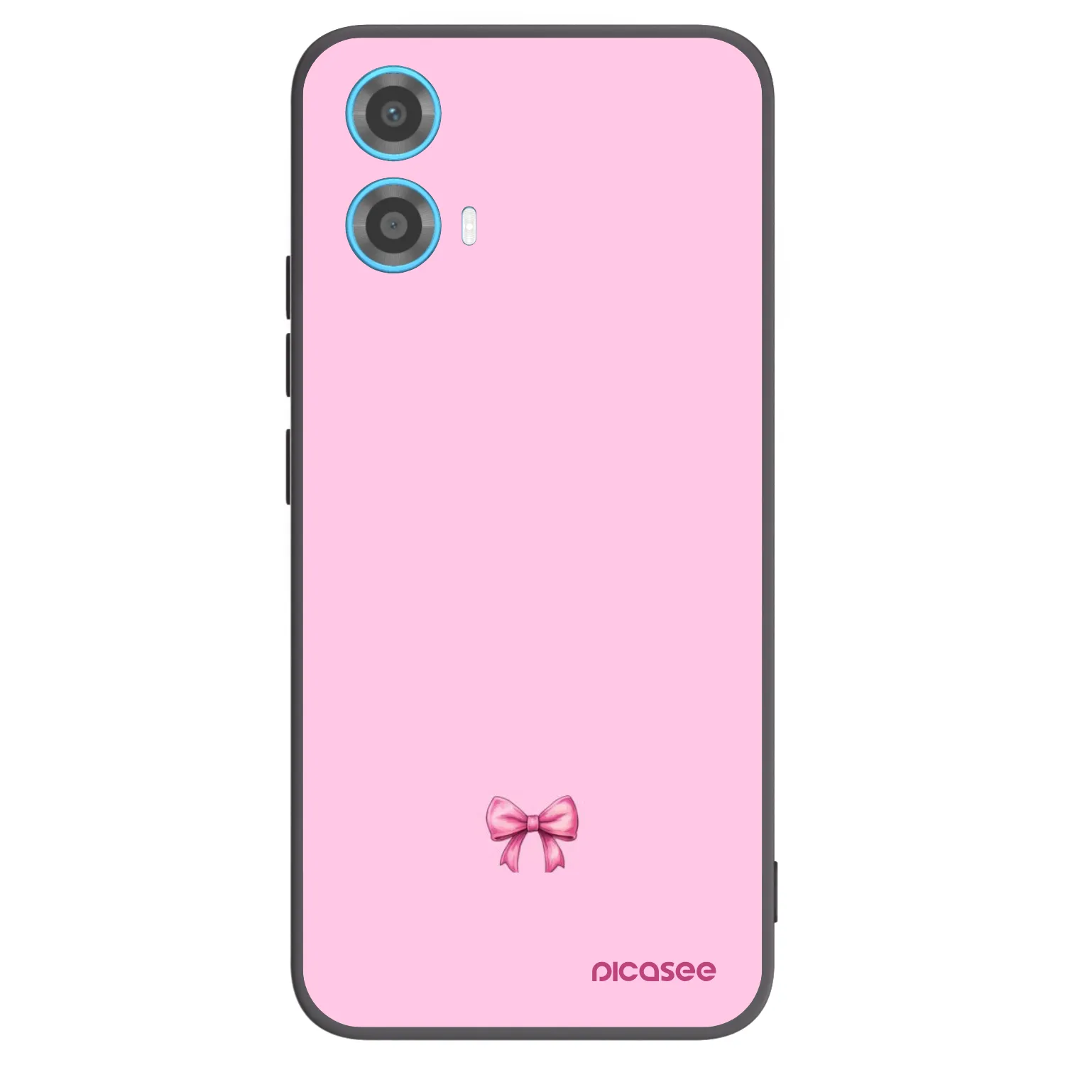 Picasee Μαύρη θήκη σιλικόνης για Motorola Moto G34 5G - Blush bow