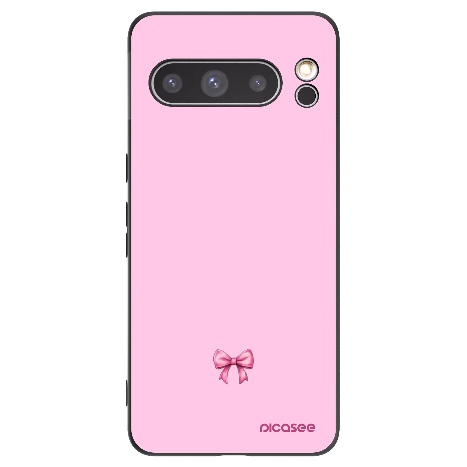Picasee Μαύρη θήκη σιλικόνης για Google Pixel 8 Pro - Blush bow
