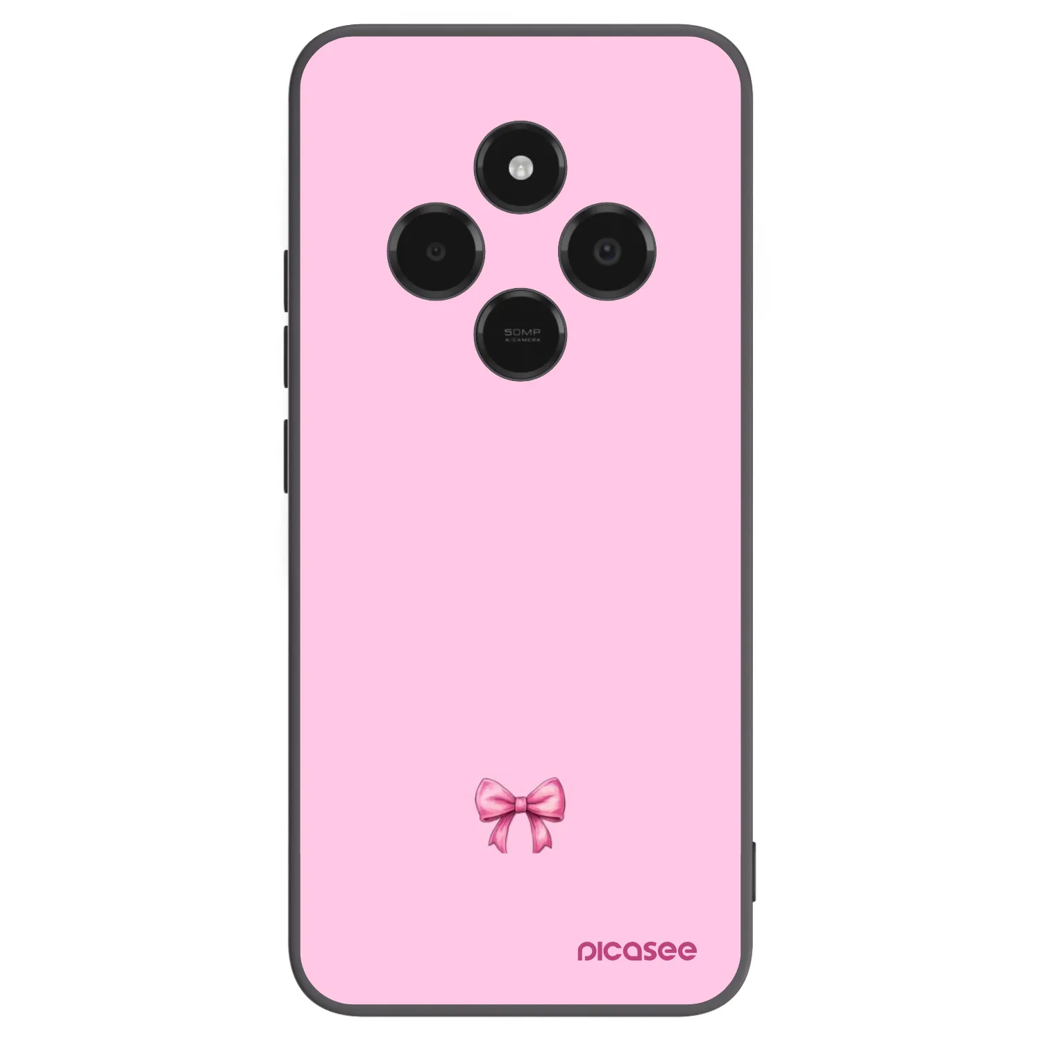 Picasee Μαύρη θήκη σιλικόνης για Xiaomi Poco C75 - Blush bow