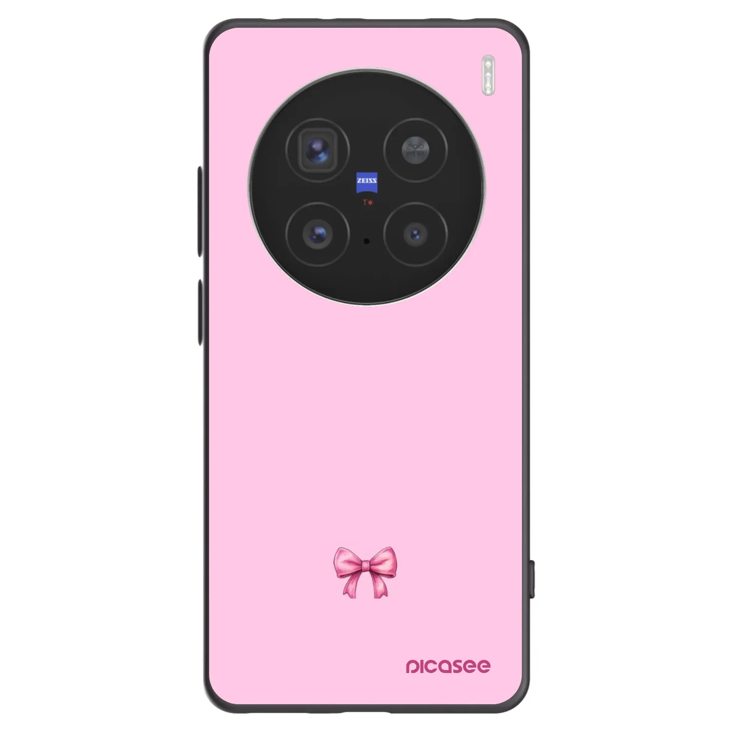 Picasee Μαύρη θήκη σιλικόνης για Vivo X200 Pro - Blush bow