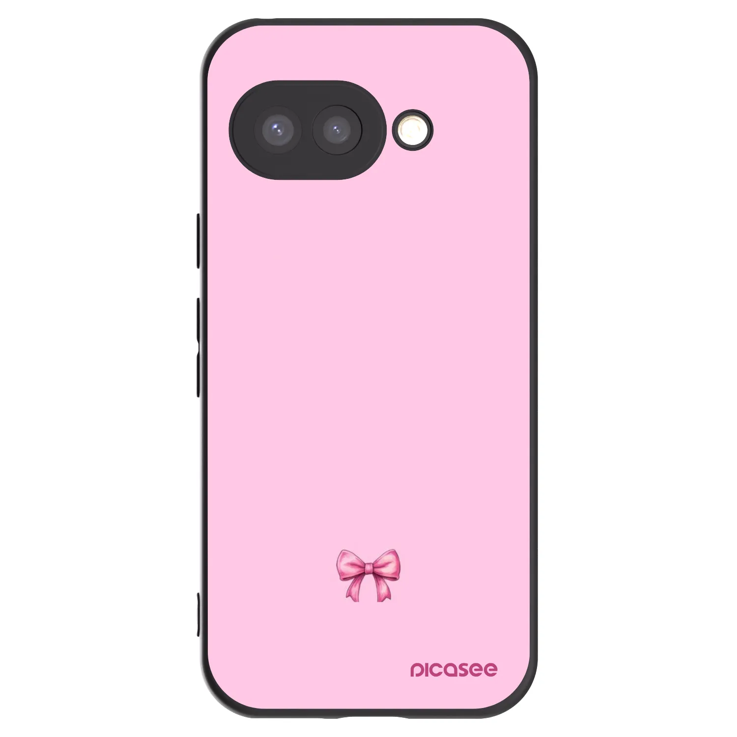 Picasee Μαύρη θήκη σιλικόνης για Google Pixel 9a - Blush bow