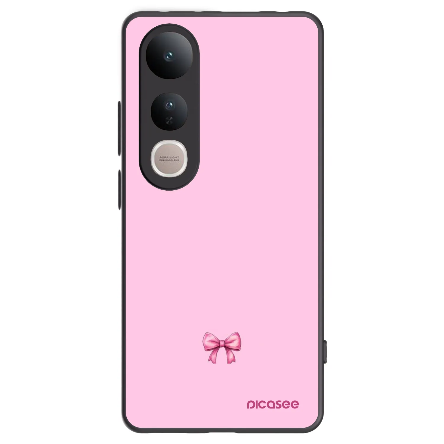 Picasee Μαύρη θήκη σιλικόνης για Vivo V50 Lite 5G - Blush bow