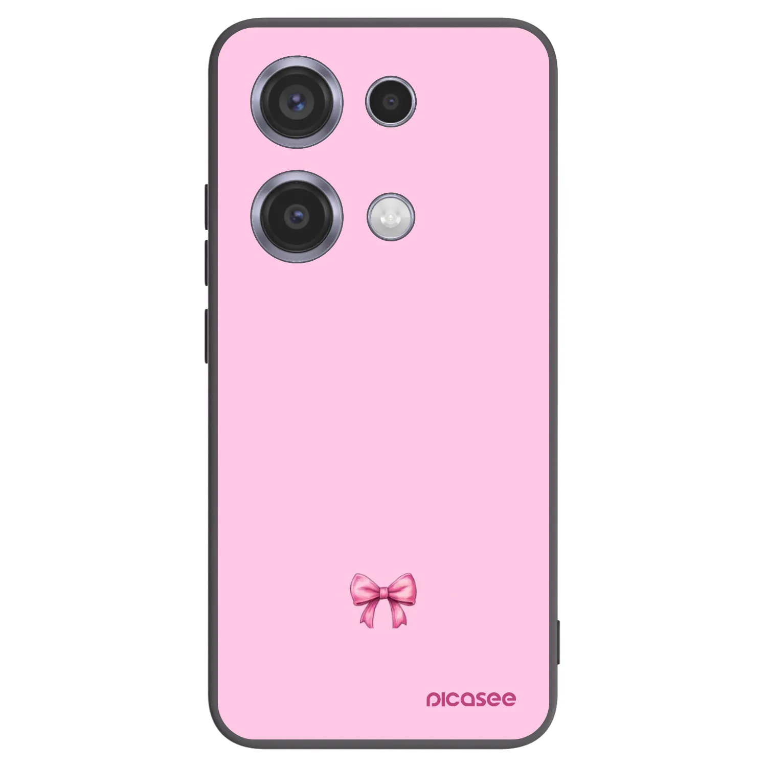 Picasee Μαύρη θήκη σιλικόνης για Xiaomi Redmi Note 14S - Blush bow