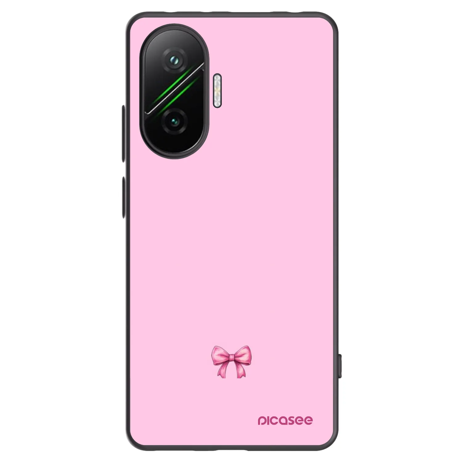 Picasee Μαύρη θήκη σιλικόνης για Xiaomi Poco F7 5G - Blush bow