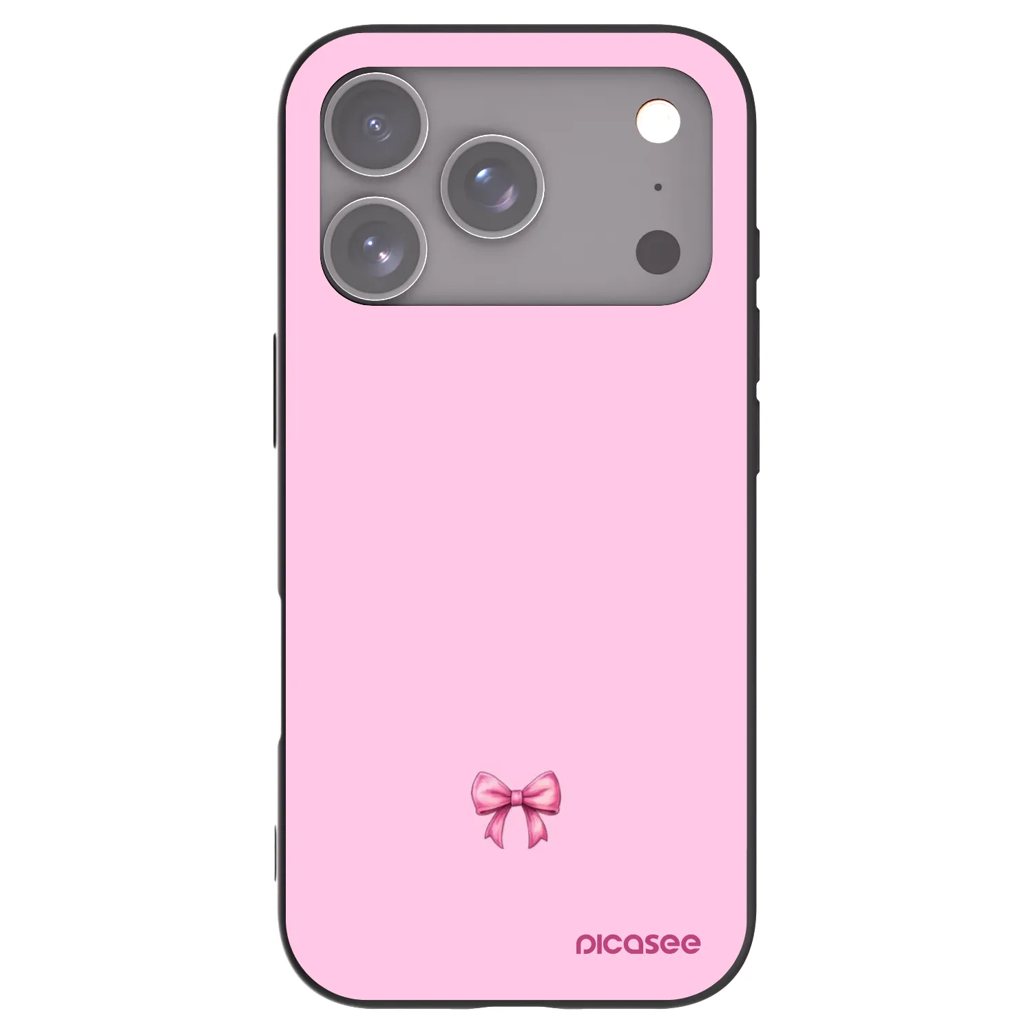 Picasee Μαύρη θήκη σιλικόνης για Apple iPhone 17 Pro - Blush bow