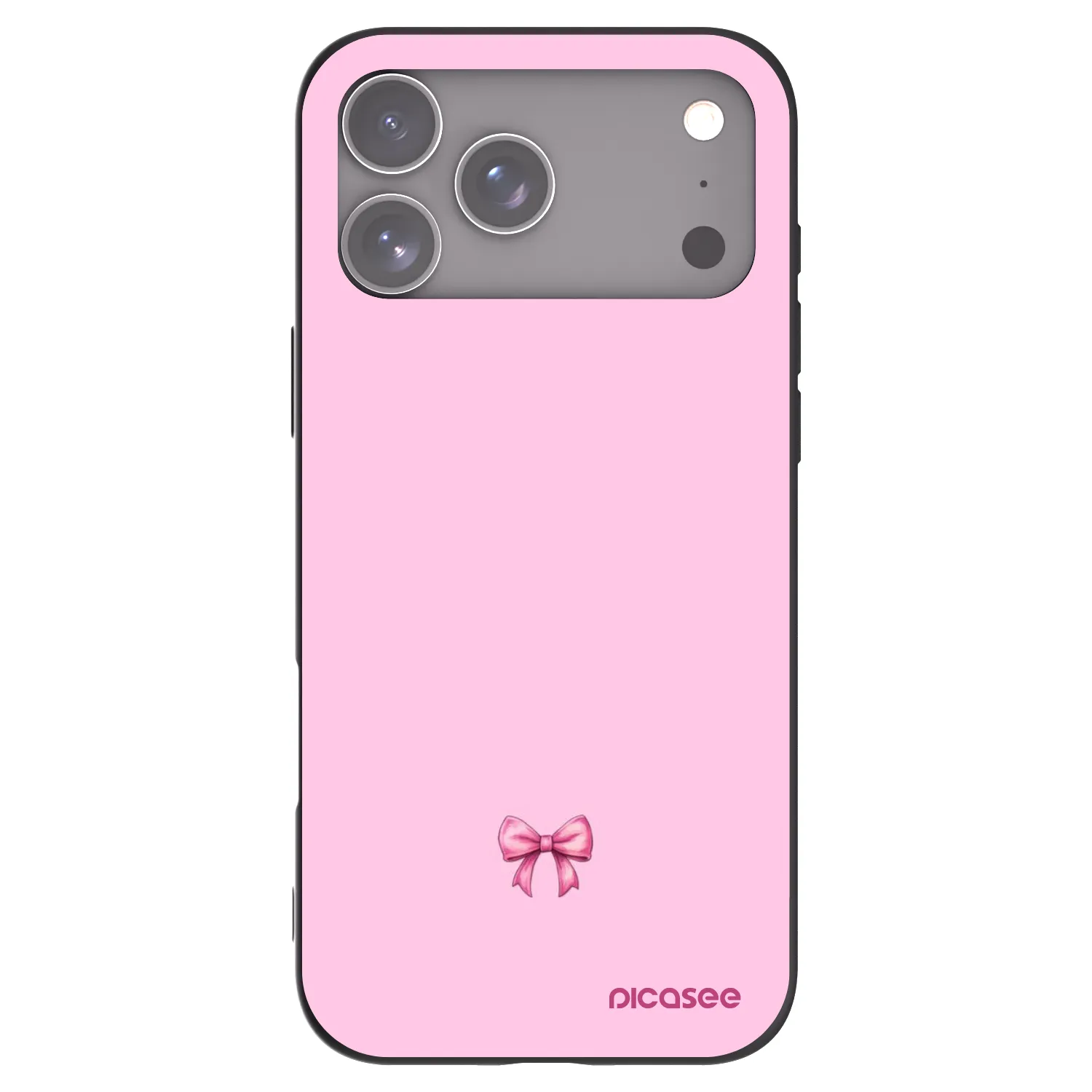 Picasee Μαύρη θήκη σιλικόνης για Apple iPhone 17 Pro Max - Blush bow