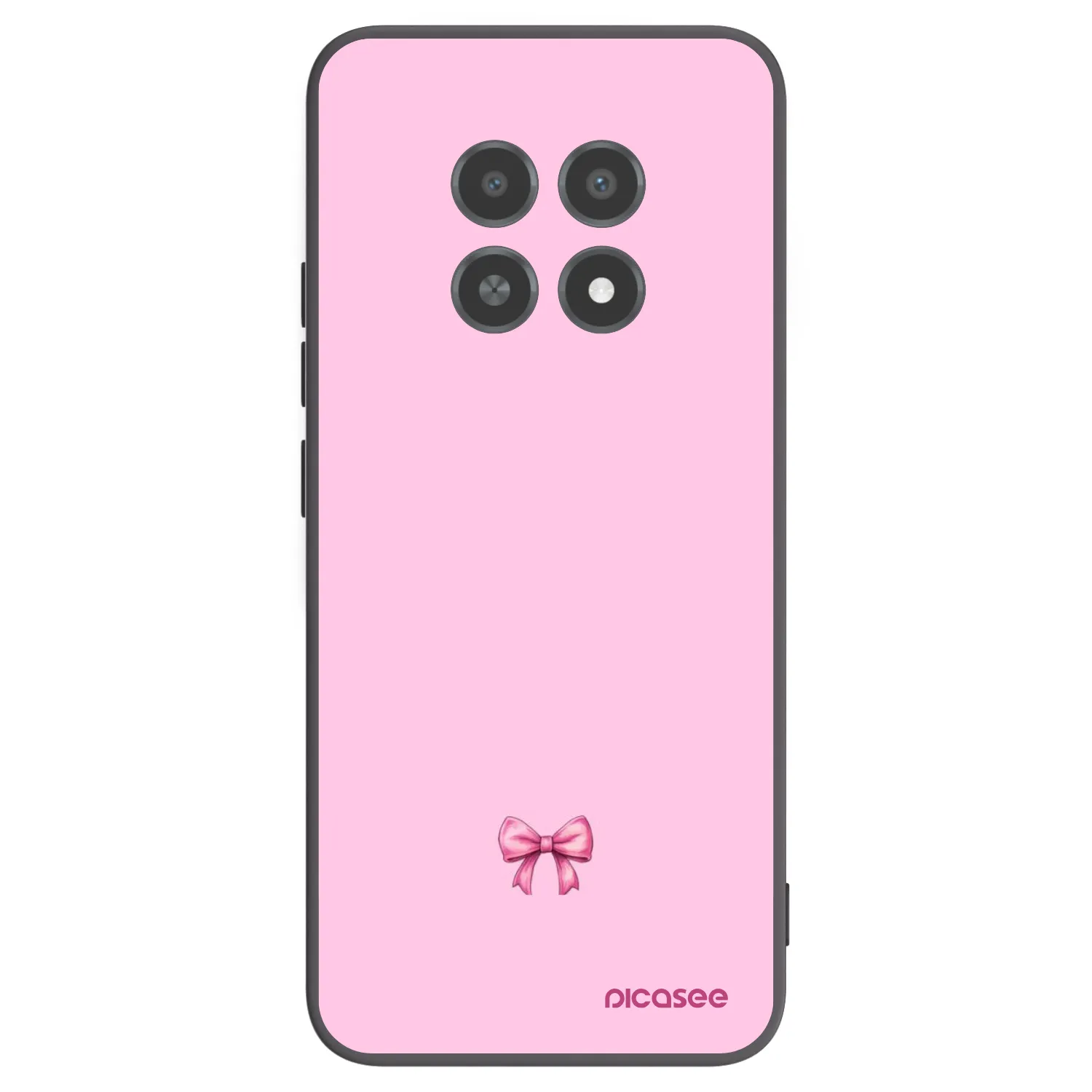Picasee Μαύρη θήκη σιλικόνης για Realme 12X - Blush bow