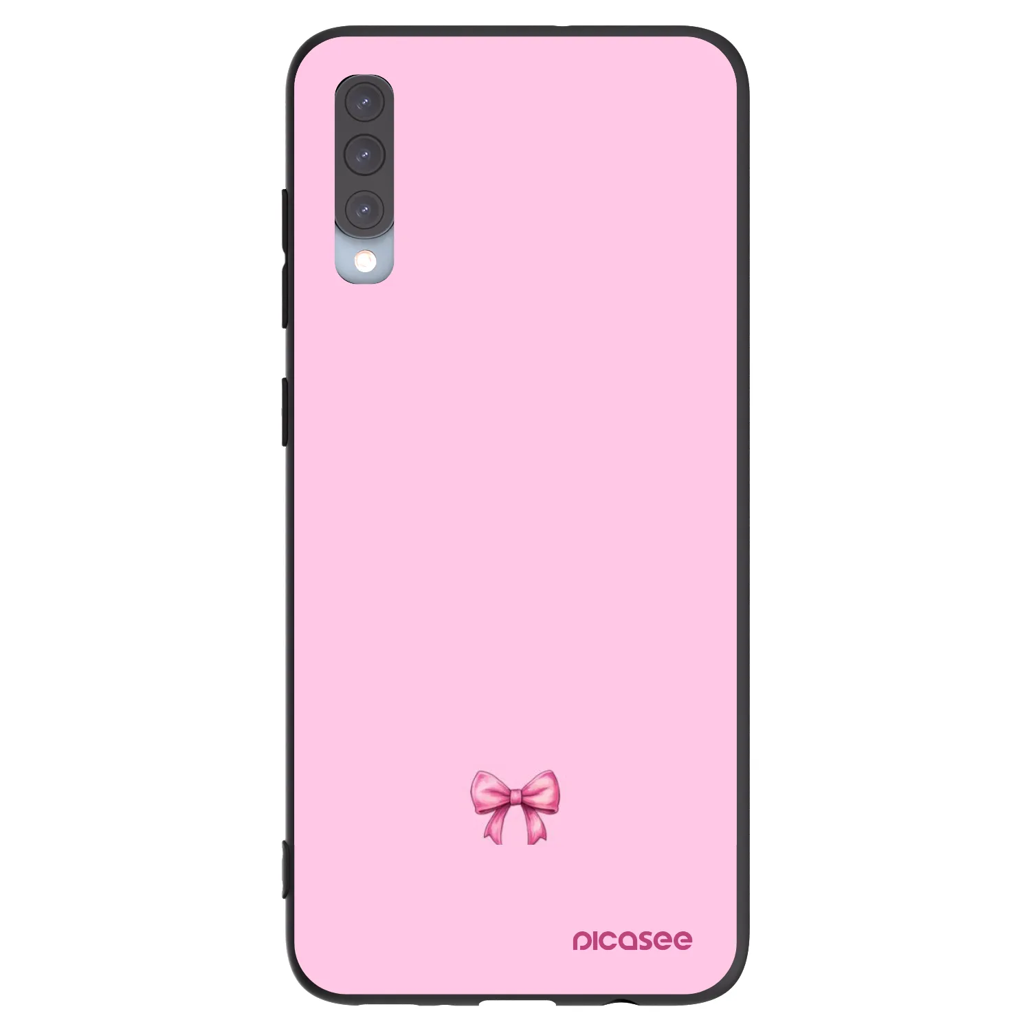 Picasee Μαύρη θήκη σιλικόνης για Samsung Galaxy A70 A705F - Blush bow