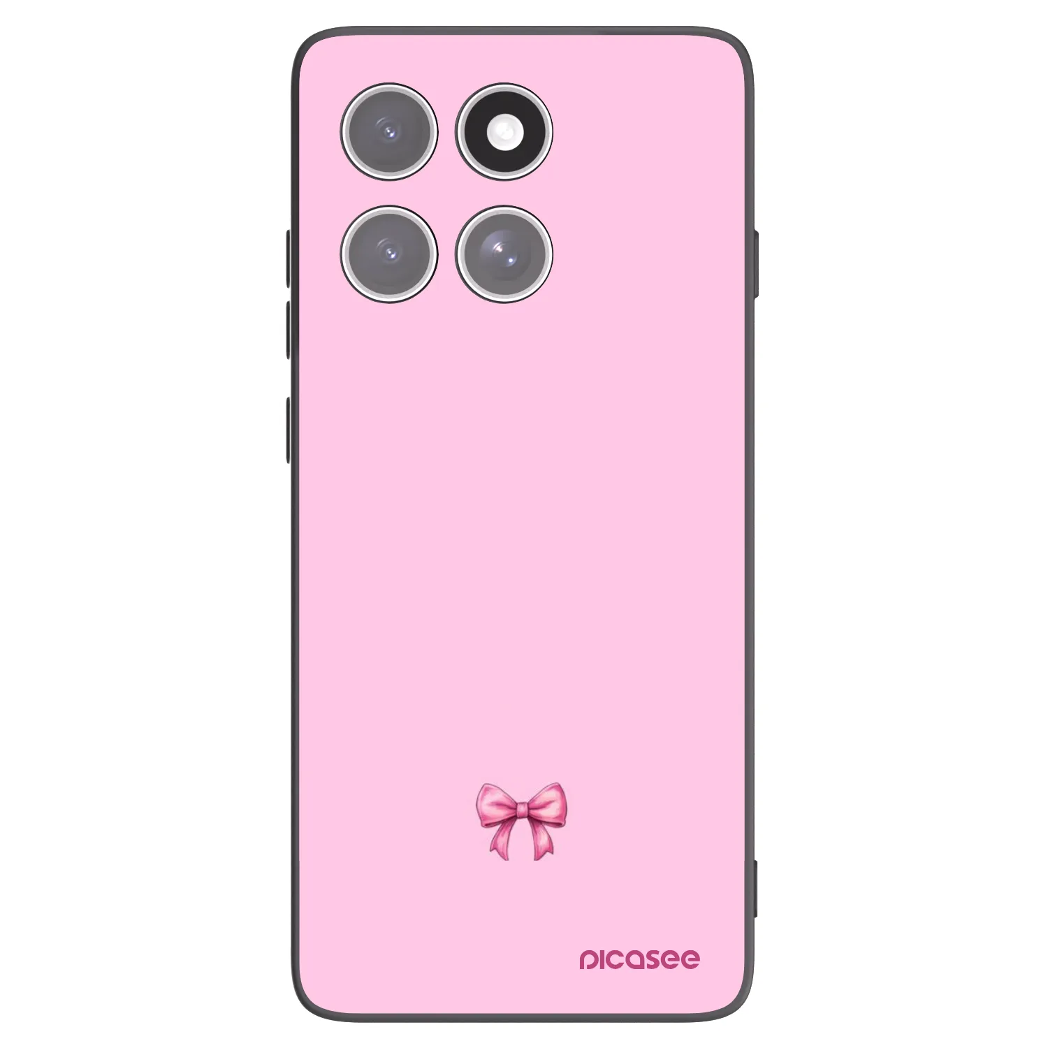 Picasee Μαύρη θήκη σιλικόνης για Motorola Edge 60 Pro - Blush bow