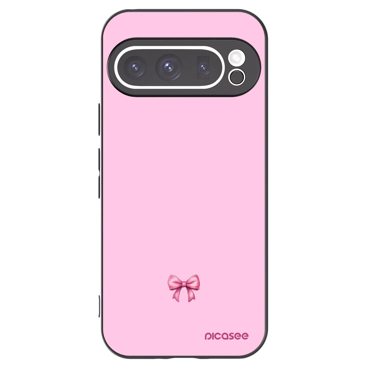 Picasee Μαύρη θήκη σιλικόνης για Google Pixel 9 Pro XL - Blush bow