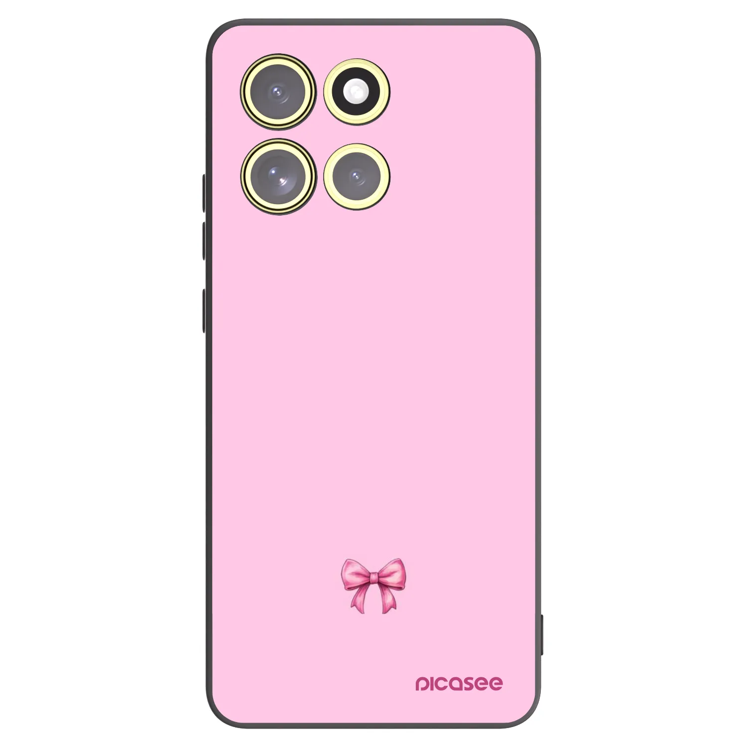 Picasee Μαύρη θήκη σιλικόνης για Motorola Moto G86 5G - Blush bow