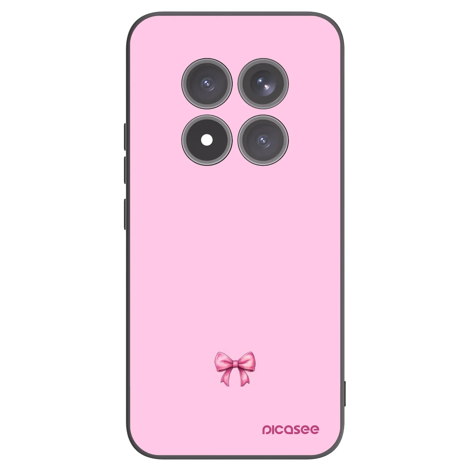 Picasee Μαύρη θήκη σιλικόνης για Xiaomi Redmi Note 15 Pro+ - Blush bow