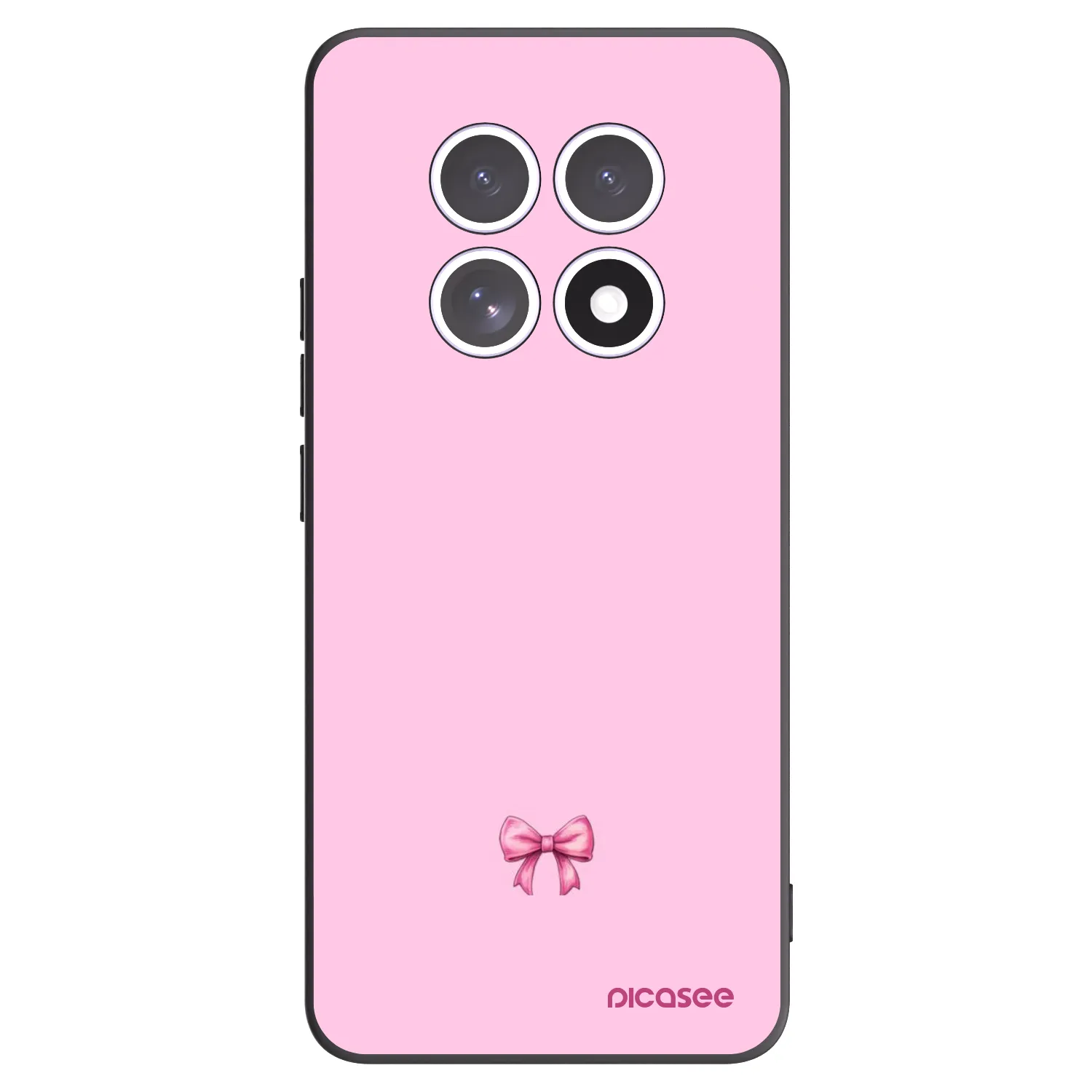 Picasee Μαύρη θήκη σιλικόνης για Xiaomi Redmi Note 15 - Blush bow