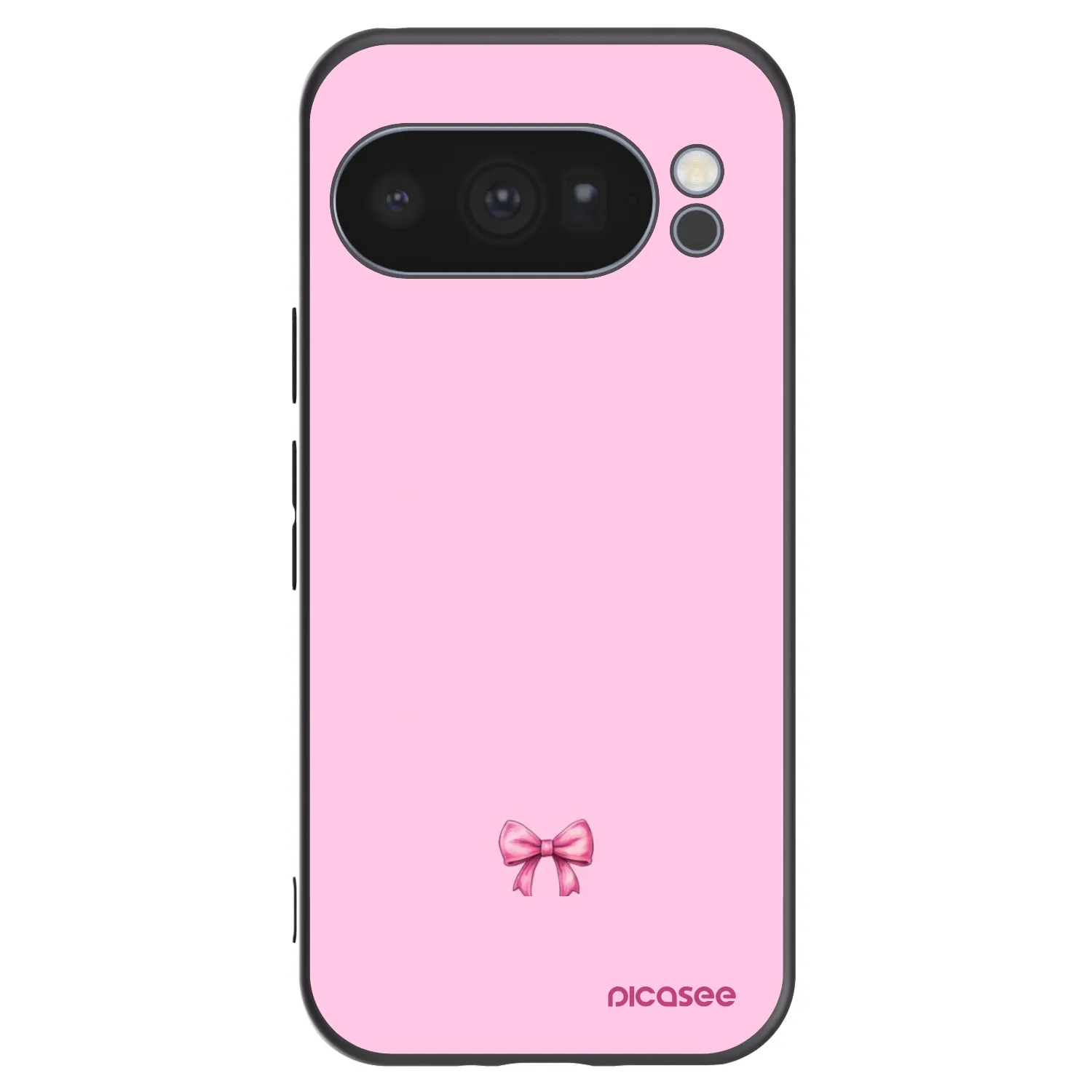 Picasee Μαύρη θήκη σιλικόνης για Google Pixel 10 Pro - Blush bow