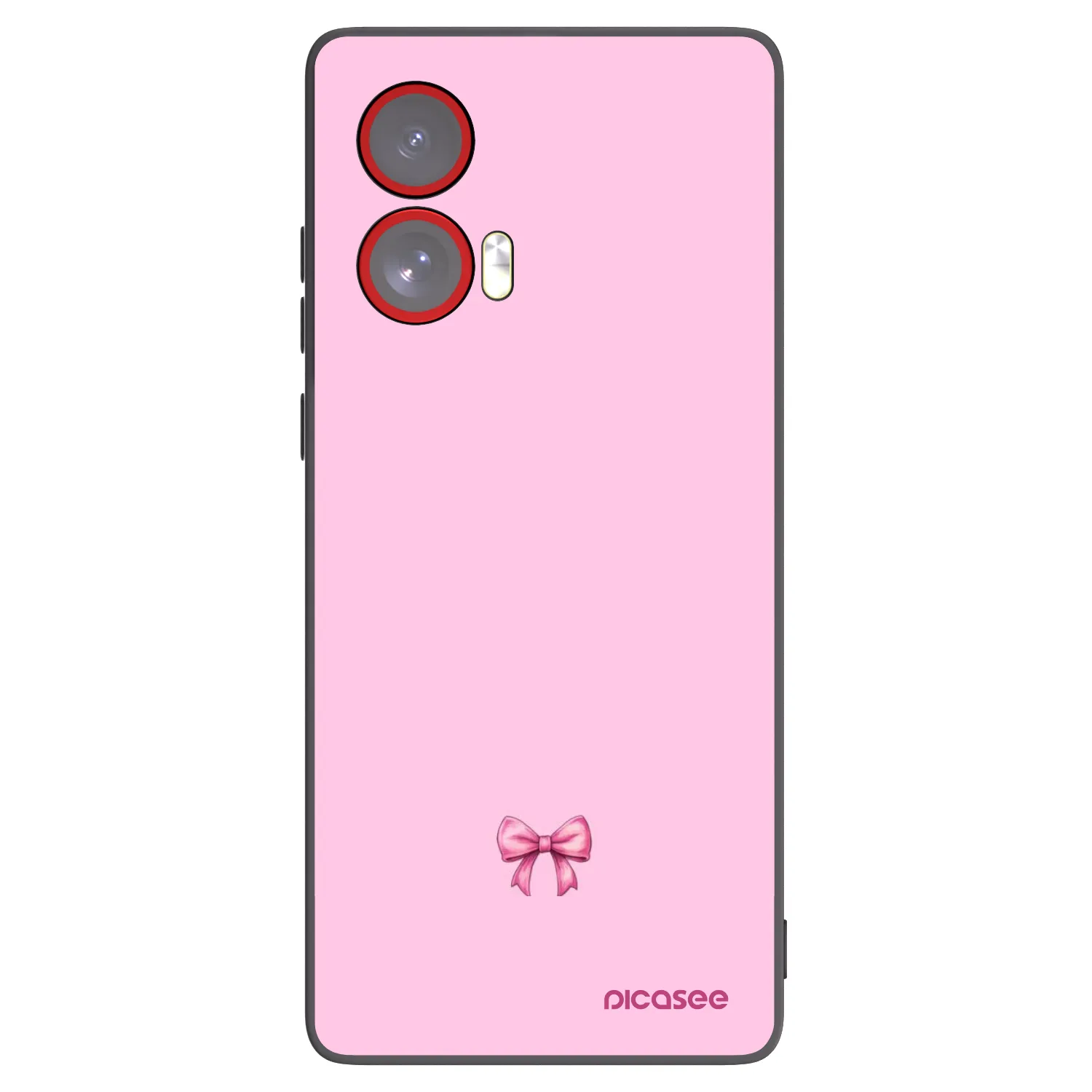 Picasee Μαύρη θήκη σιλικόνης για Motorola Edge 50 Fusion - Blush bow