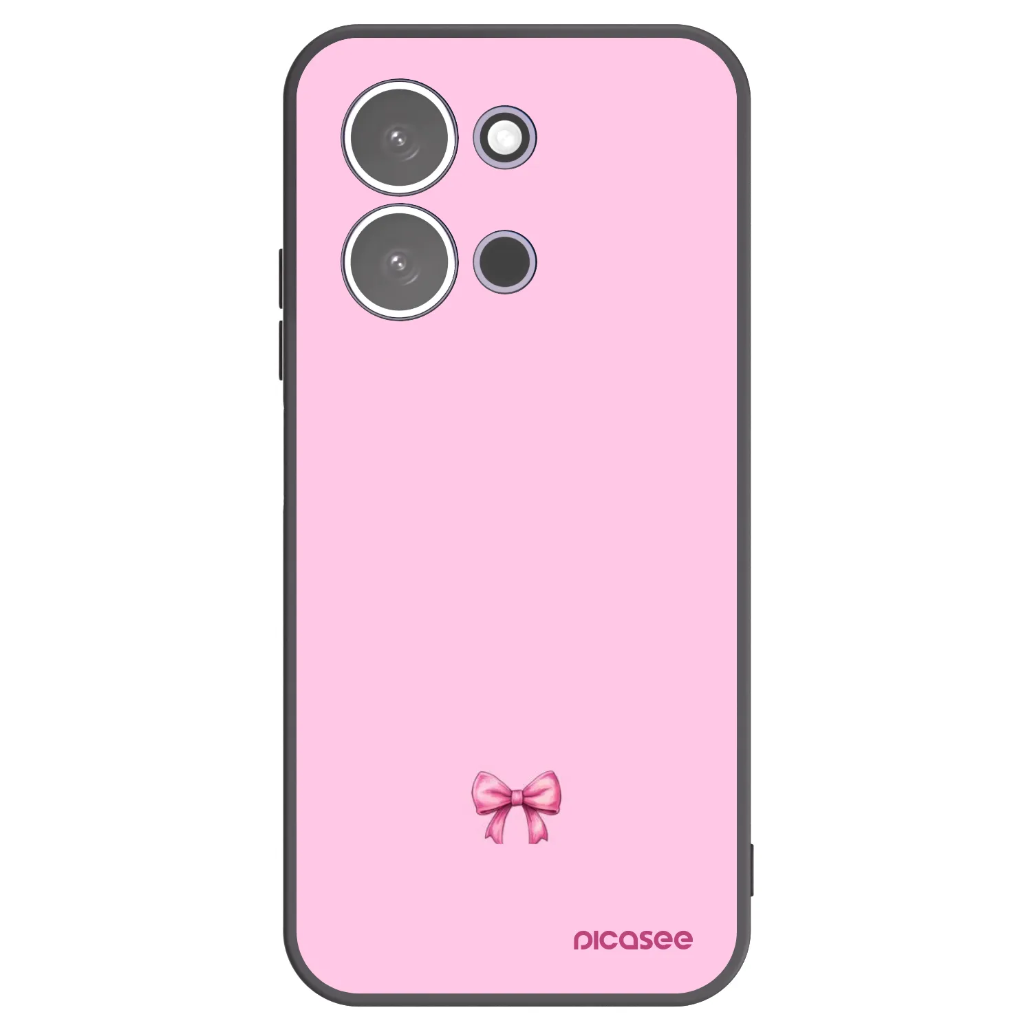 Picasee Μαύρη θήκη σιλικόνης για Xiaomi Redmi 15C 5G - Blush bow