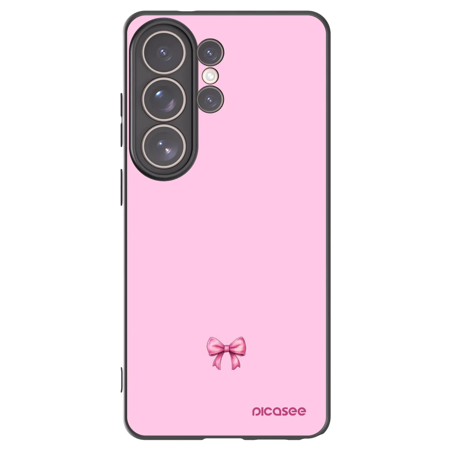 Picasee Μαύρη θήκη σιλικόνης για Samsung Galaxy S26 Ultra - Blush bow