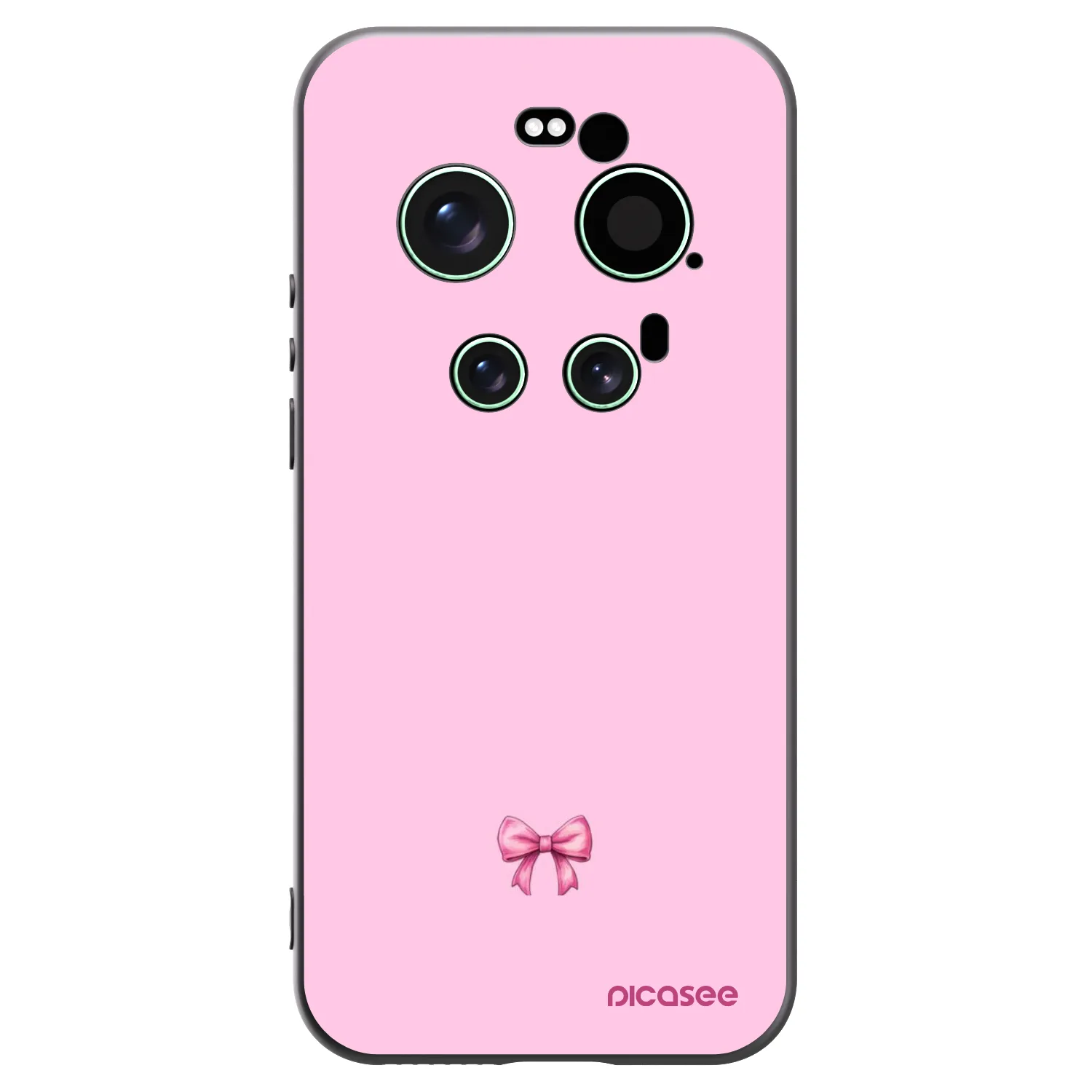Picasee Μαύρη θήκη σιλικόνης για Xiaomi 17 Ultra - Blush bow