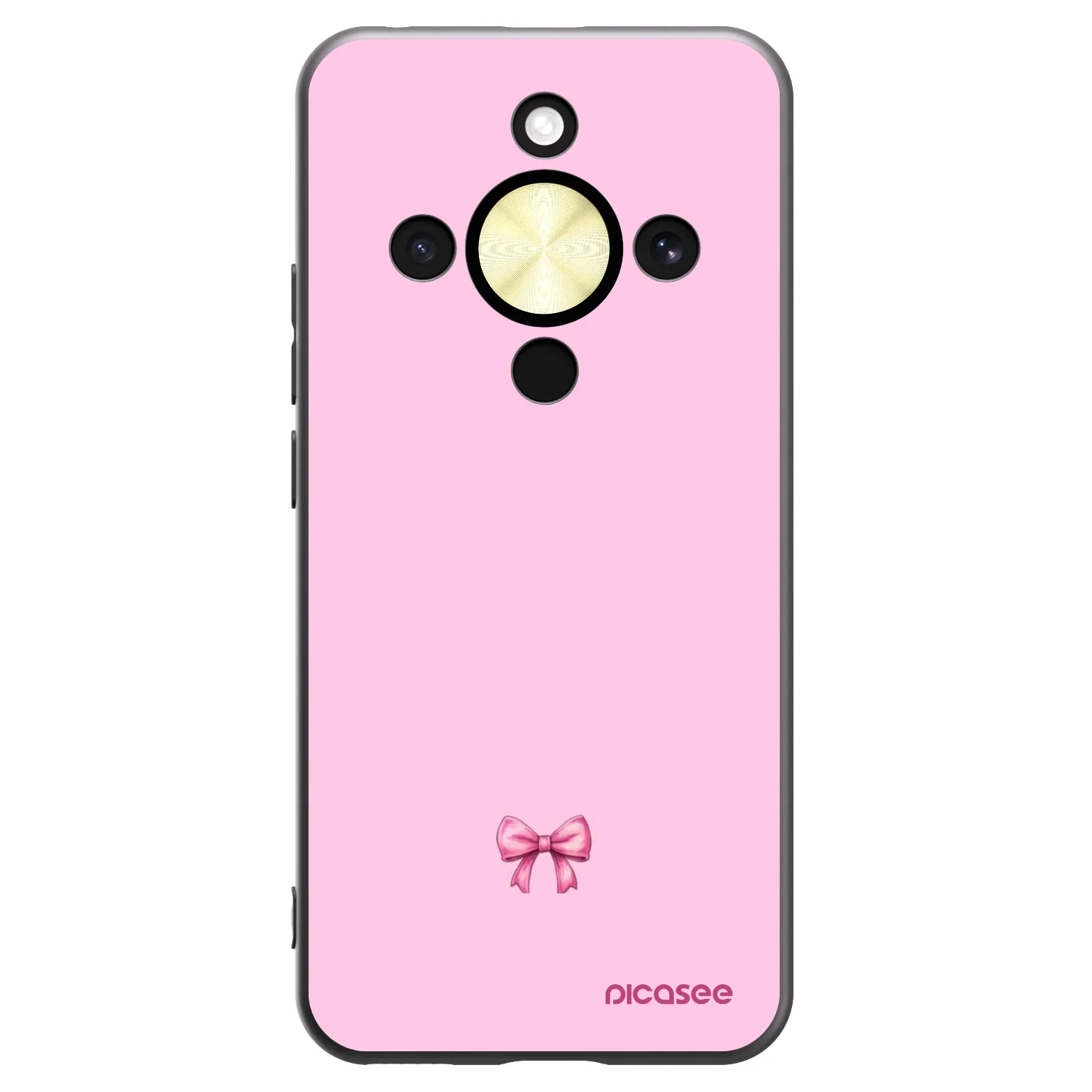Picasee Μαύρη θήκη σιλικόνης για Honor Magic8 Lite 5G - Blush bow