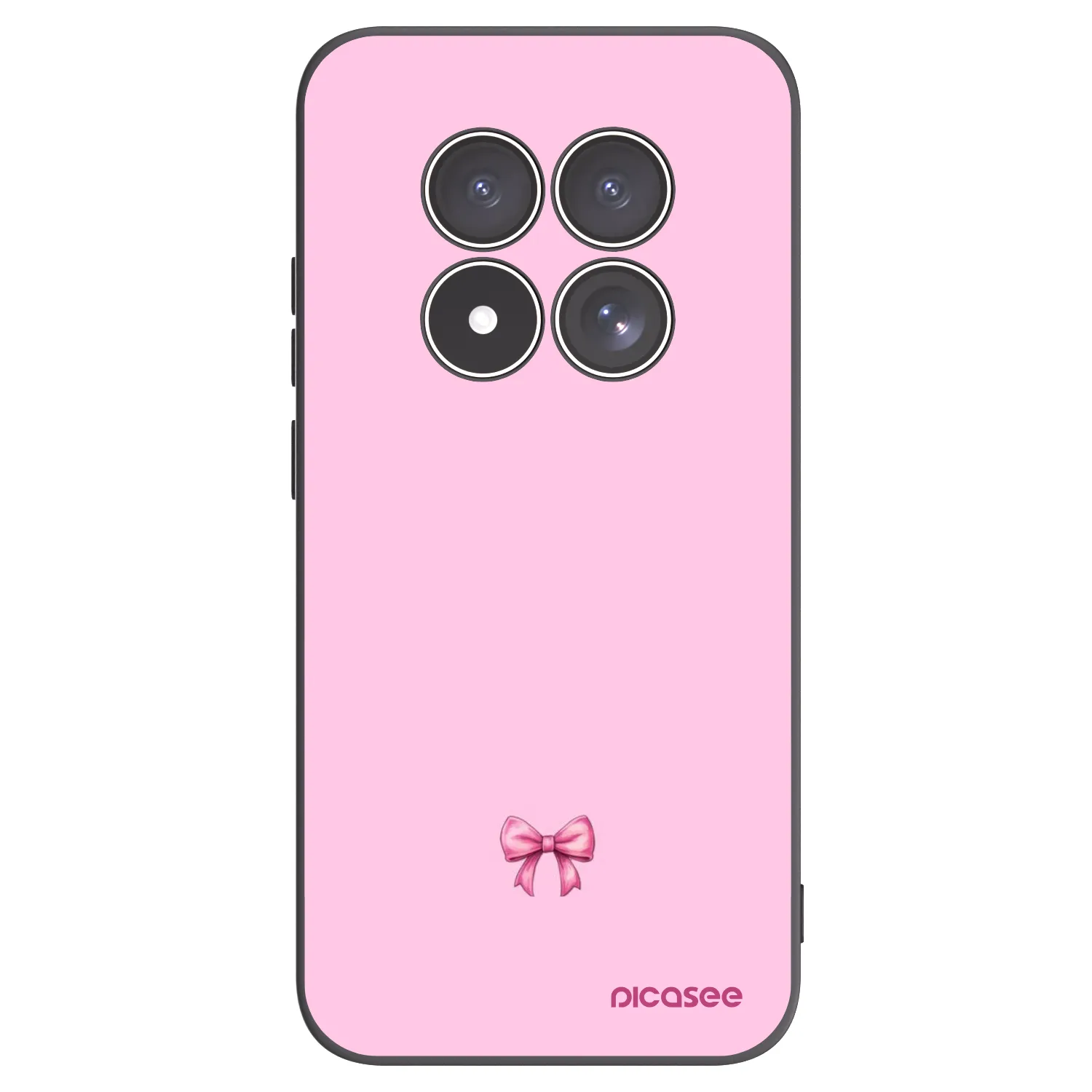 Picasee Μαύρη θήκη σιλικόνης για Xiaomi Redmi Note 15 Pro 5G - Blush bow