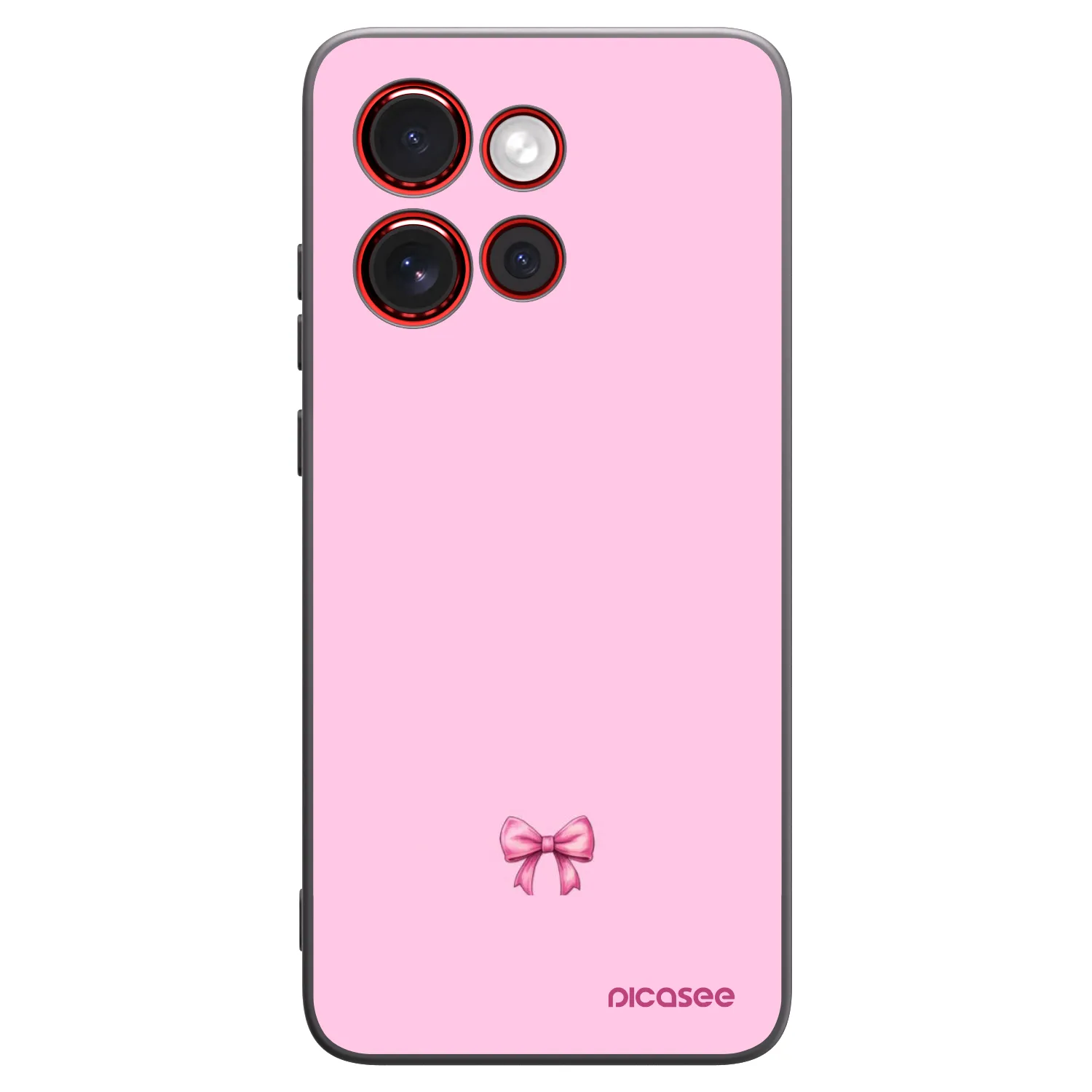 Picasee Μαύρη θήκη σιλικόνης για Motorola Edge 60 Neo 5G - Blush bow