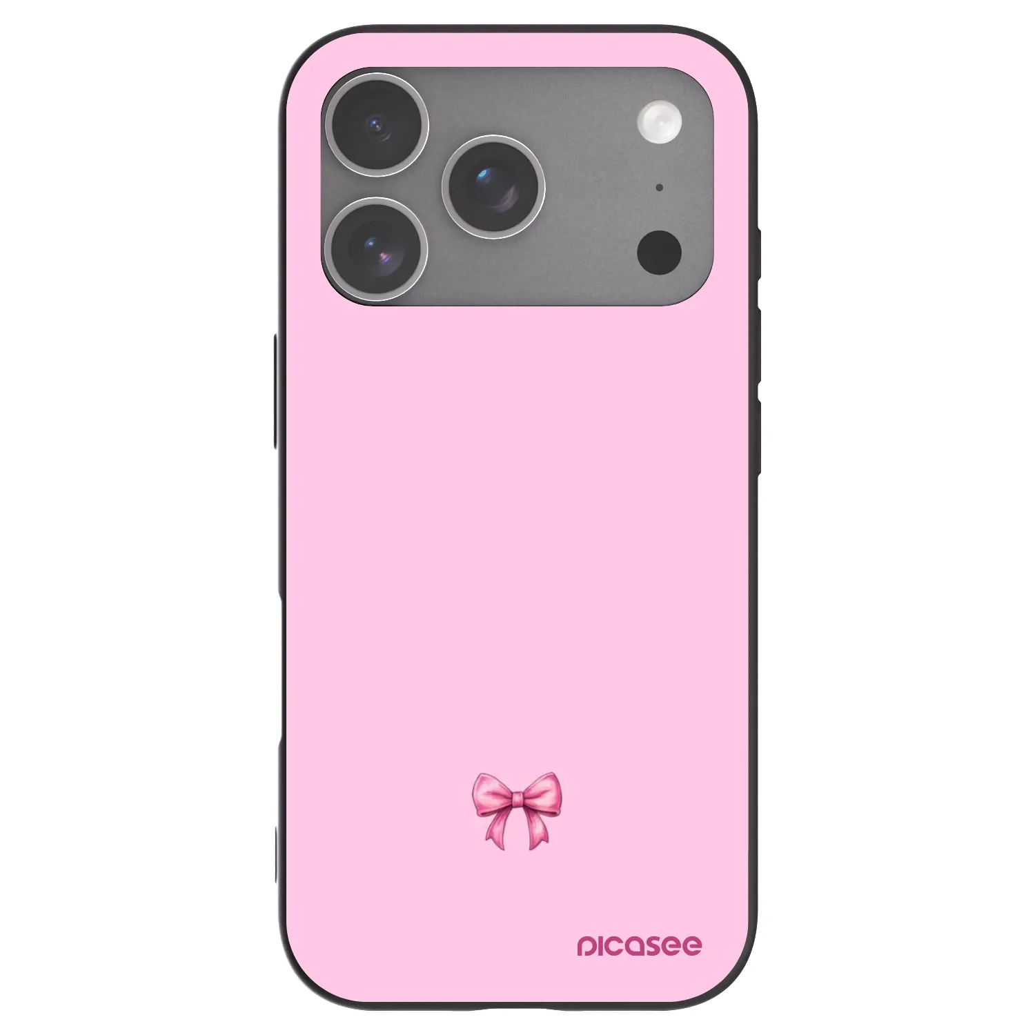 Picasee Μαύρη θήκη σιλικόνης για Apple iPhone 18 Pro - Blush bow