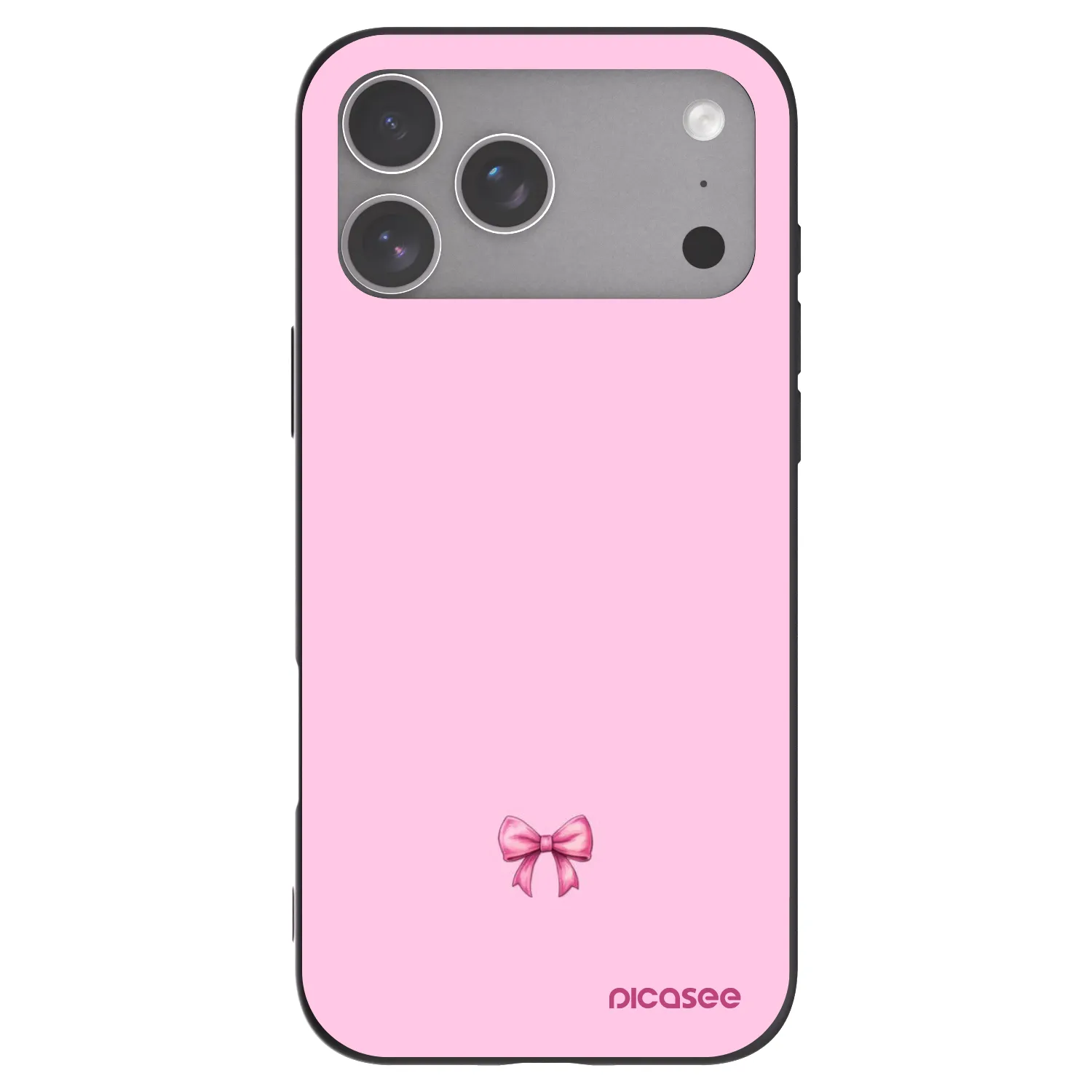 Picasee Μαύρη θήκη σιλικόνης για Apple iPhone 18 Pro Max - Blush bow