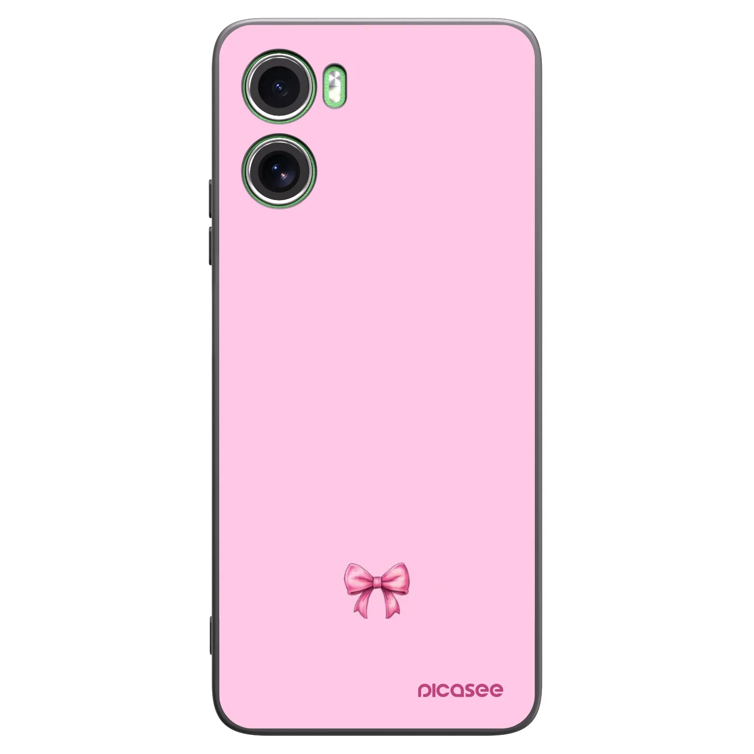 Picasee Μαύρη θήκη σιλικόνης για Motorola Moto G06 - Blush bow