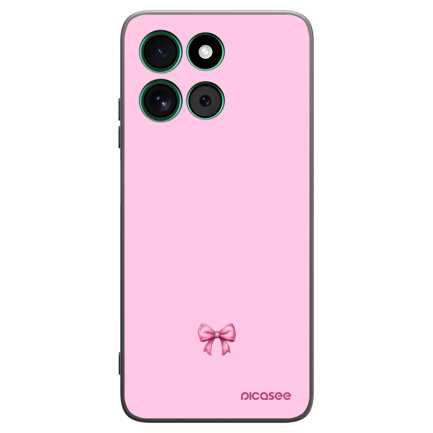 Picasee Μαύρη θήκη σιλικόνης για Motorola Moto G57 Power - Blush bow