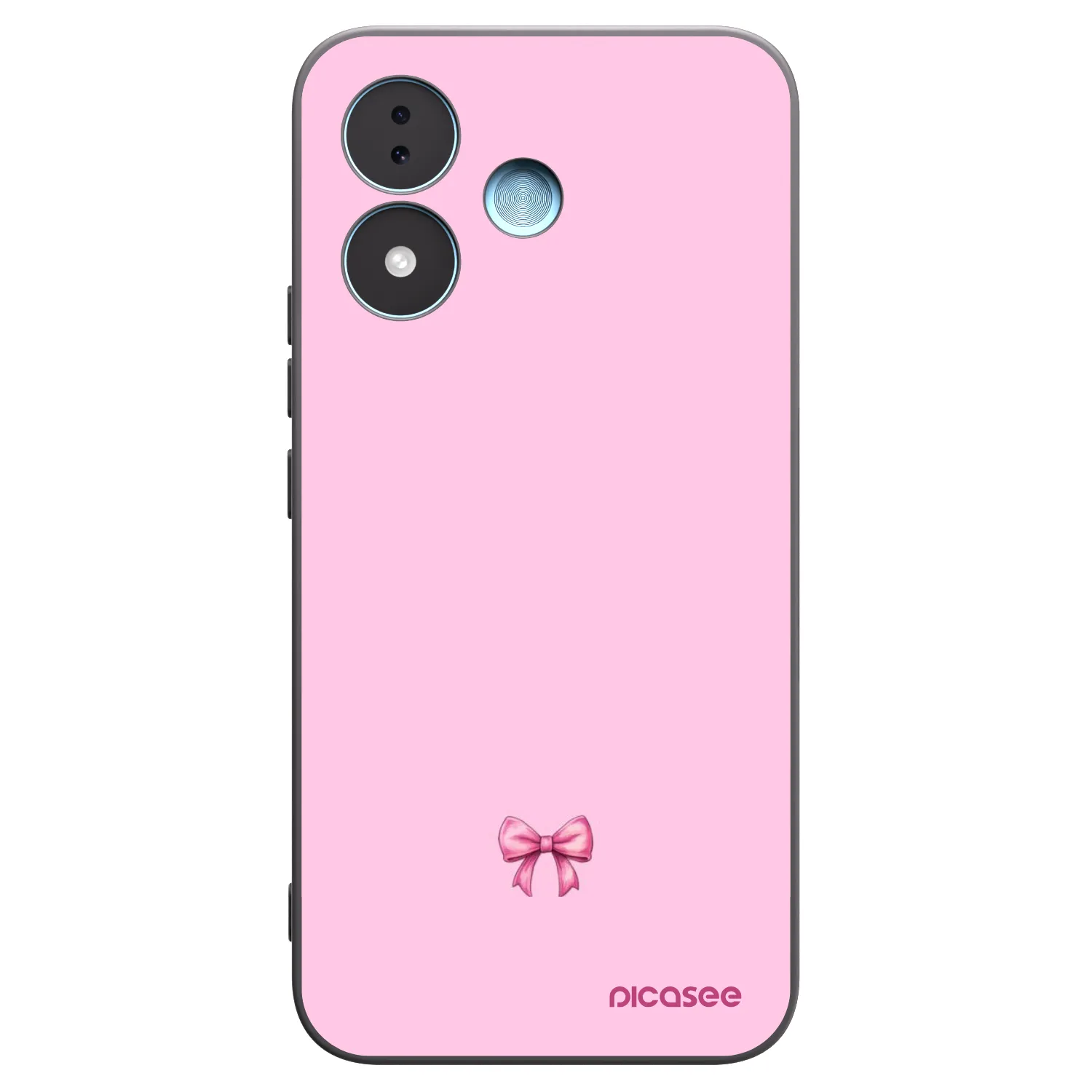 Picasee Μαύρη θήκη σιλικόνης για Xiaomi Redmi Note 17 5G - Blush bow