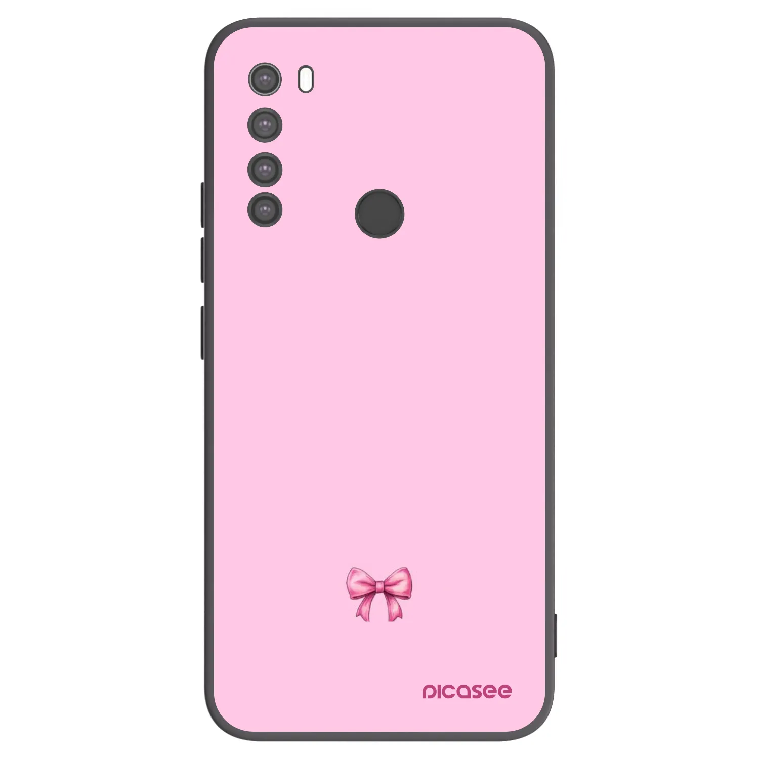 Picasee Μαύρη θήκη σιλικόνης για Xiaomi Redmi Note 8 - Blush bow