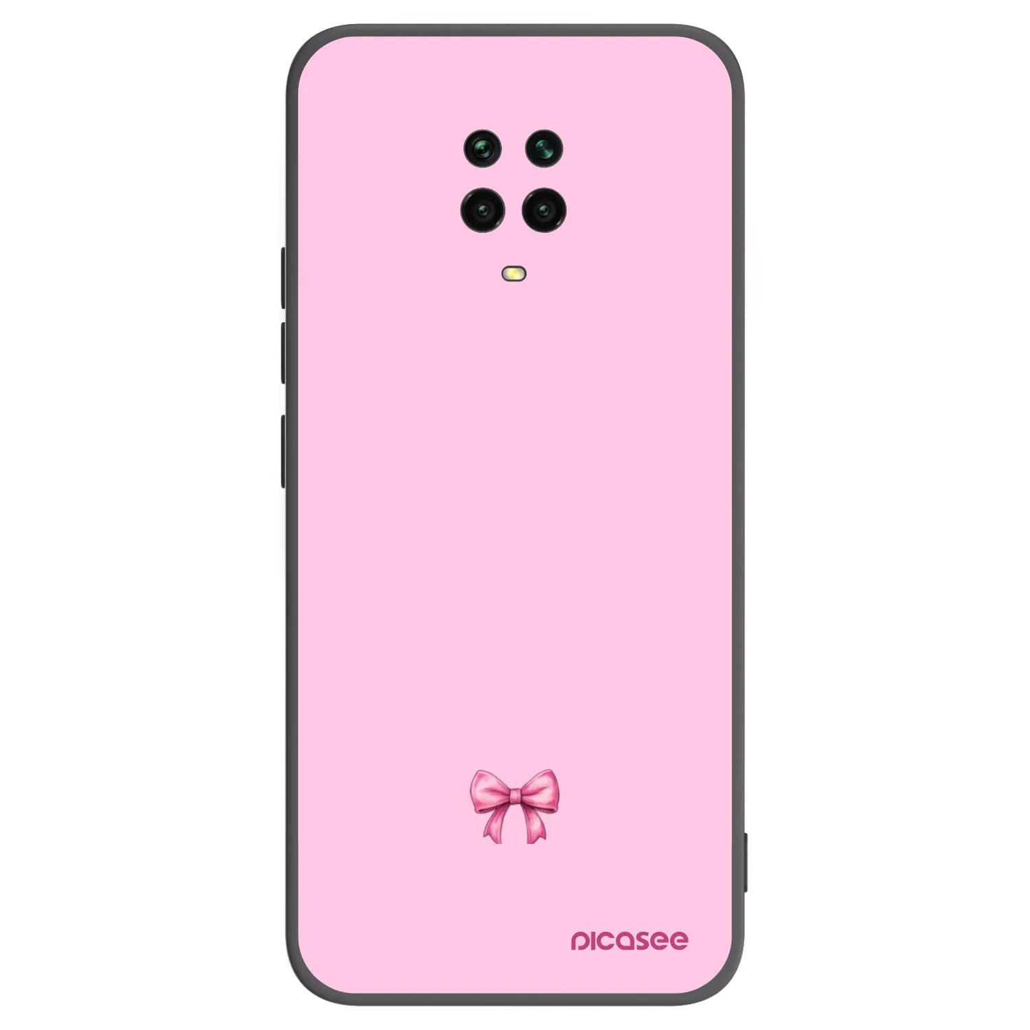 Picasee Μαύρη θήκη σιλικόνης για Xiaomi Redmi Note 9 Pro - Blush bow