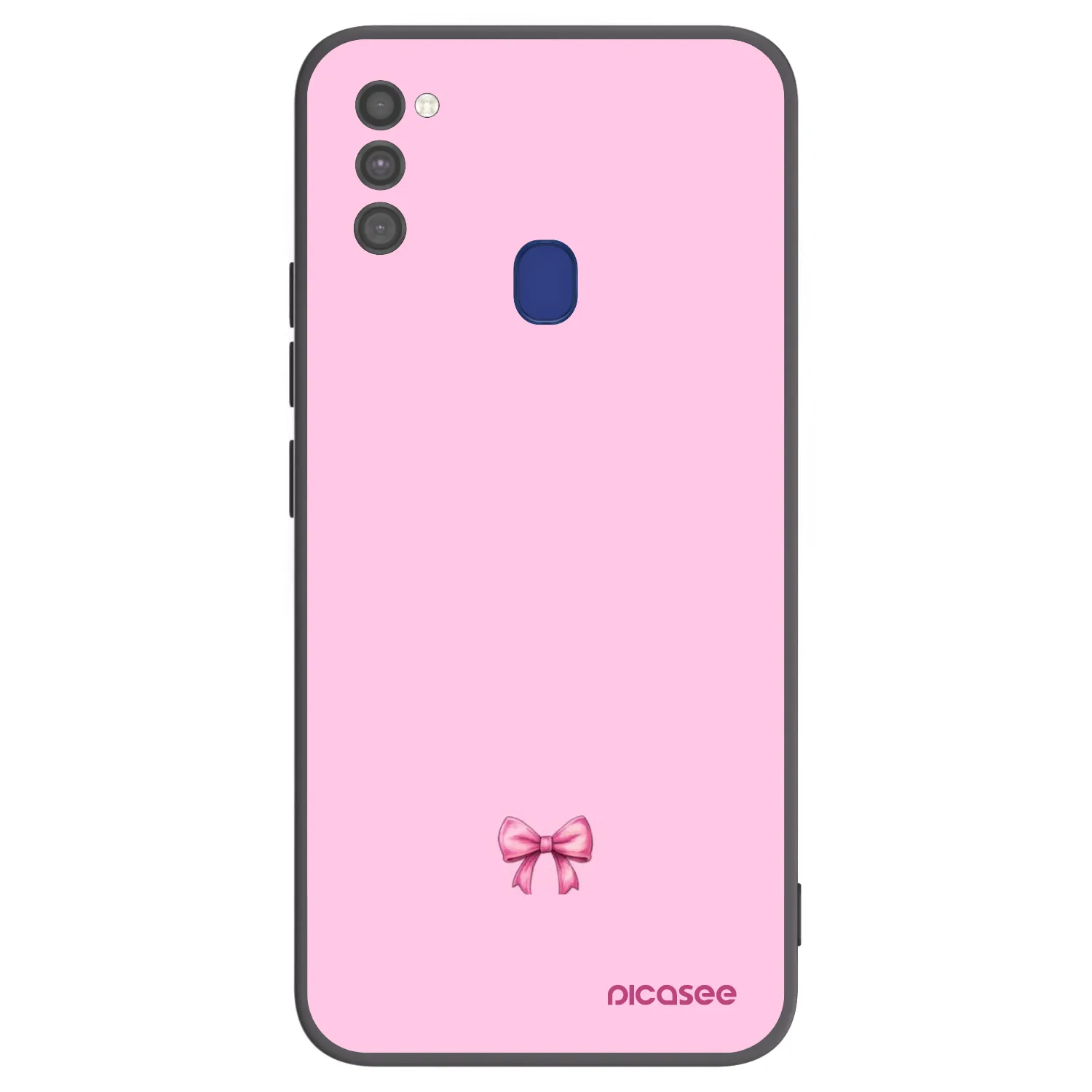 Picasee Μαύρη θήκη σιλικόνης για Samsung Galaxy M21 M215F - Blush bow