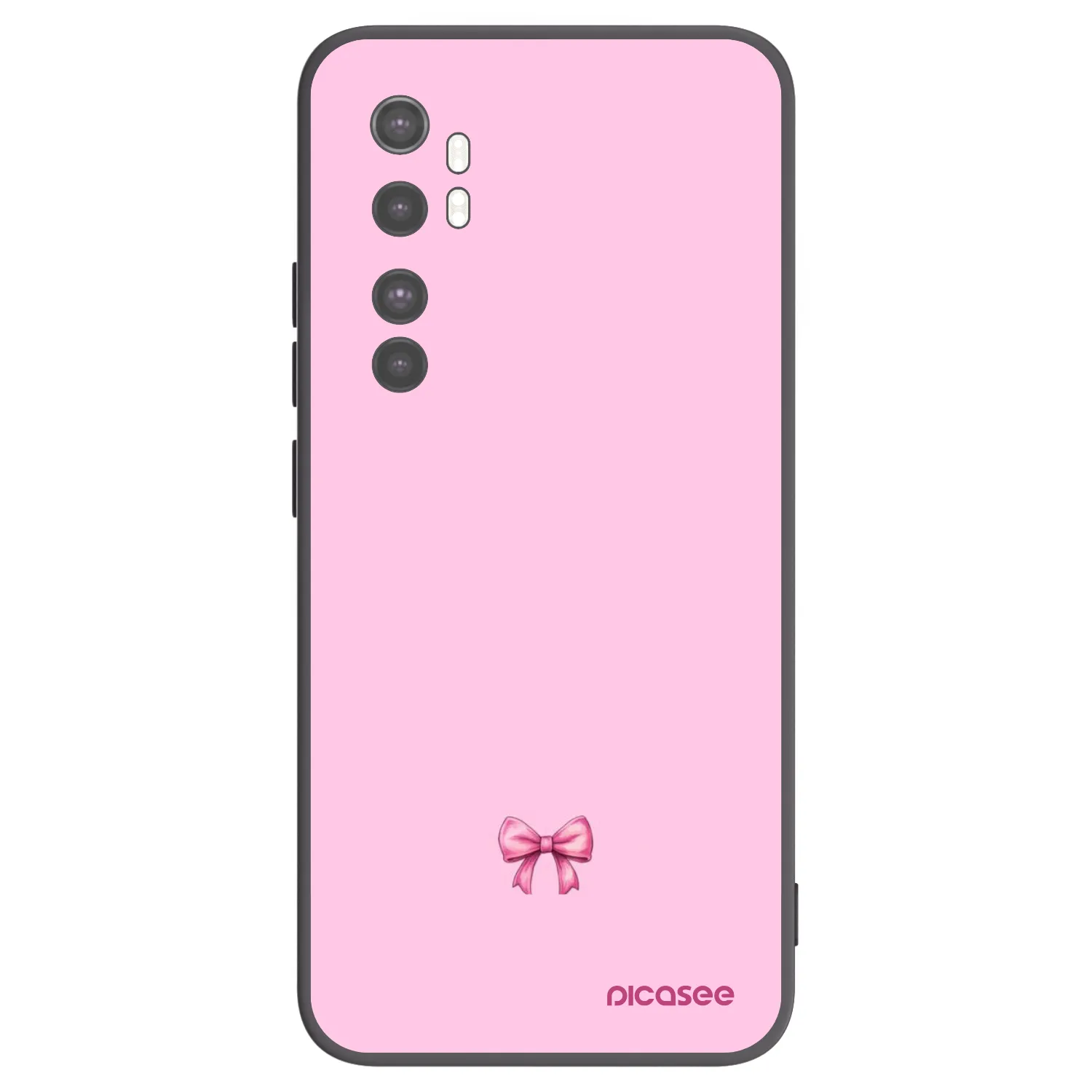 Picasee Μαύρη θήκη σιλικόνης για Xiaomi Mi Note 10 Lite - Blush bow