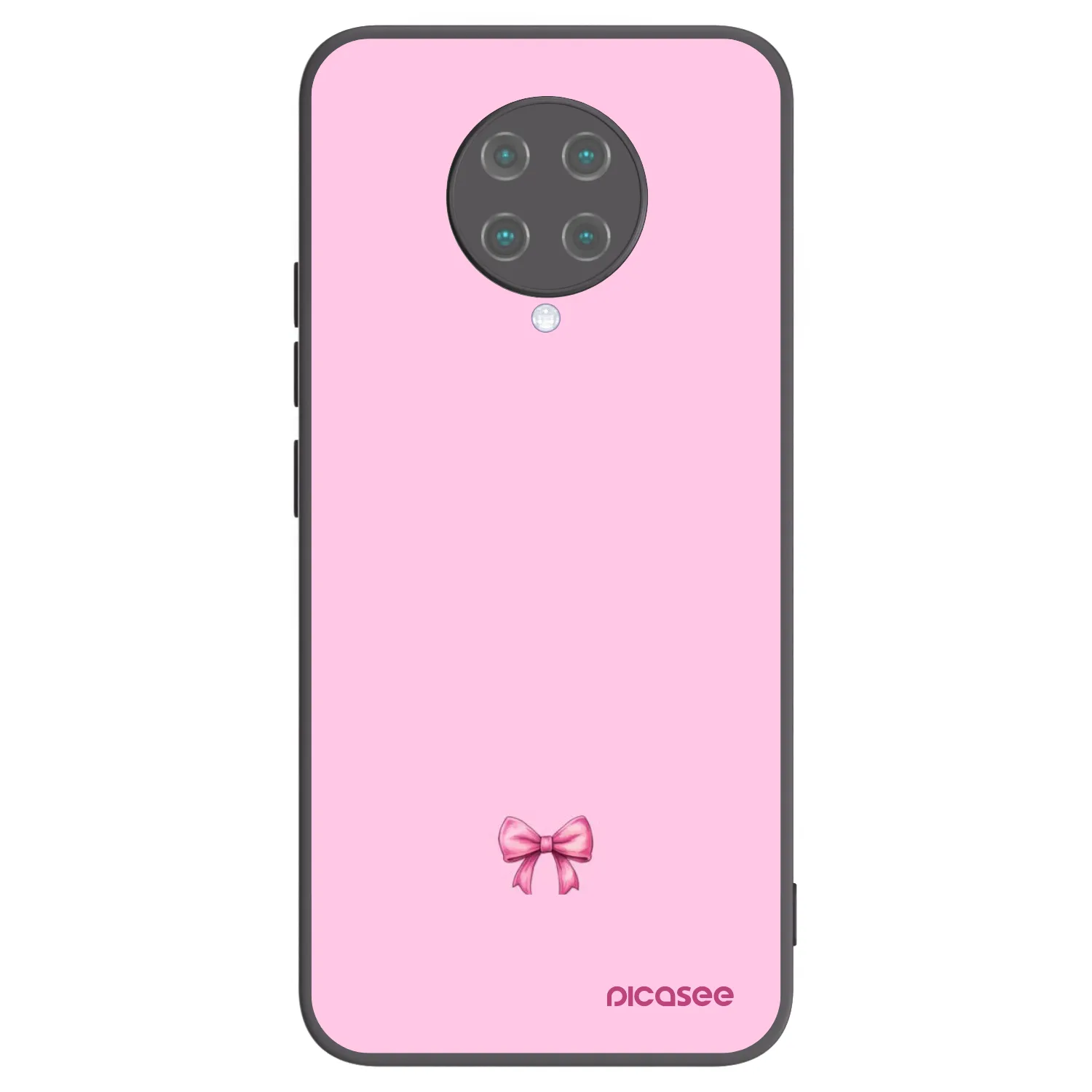 Picasee Μαύρη θήκη σιλικόνης για Xiaomi Poco F2 Pro - Blush bow