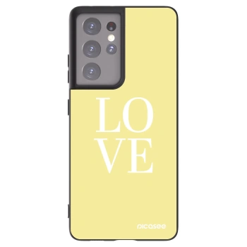 Picasee Μαύρη θήκη σιλικόνης για Samsung Galaxy S21 Ultra 5G G998B - Love
