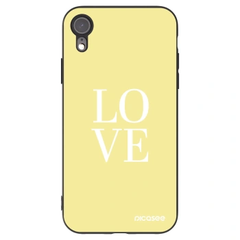 Picasee Μαύρη θήκη σιλικόνης για Apple iPhone XR - Love