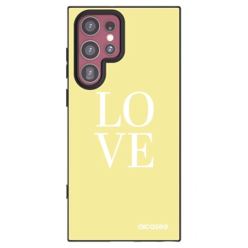 Picasee Μαύρη θήκη σιλικόνης για Samsung Galaxy S22 Ultra 5G - Love